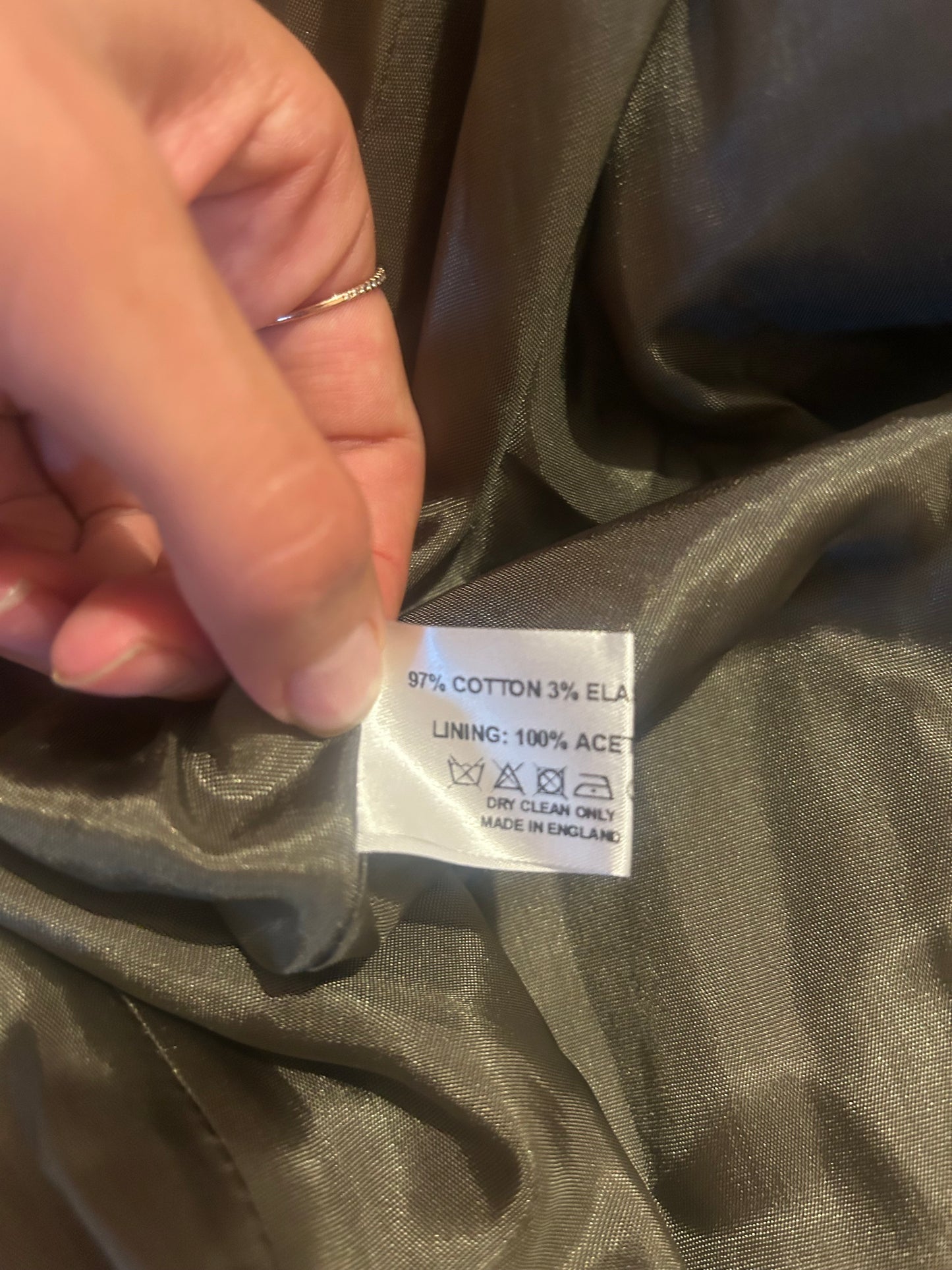 Helene Berman Khaki Green Trench Coat – Size XS