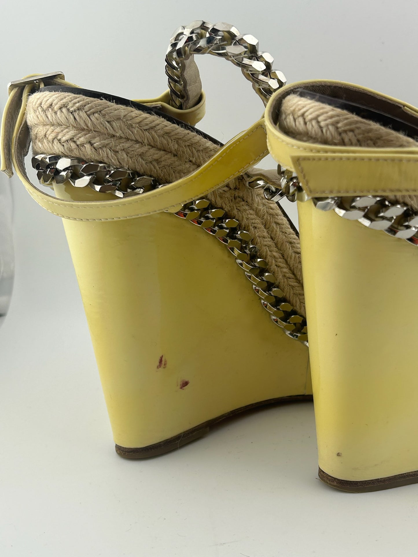 Christian Louboutin Chain Yellow Wedges - Silver/Pastel (Size 39)