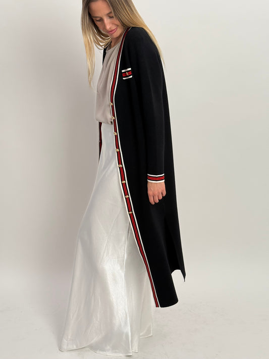 LK Bennett Sporty Trim Knitted Dress/Cardigan - Black (Small)