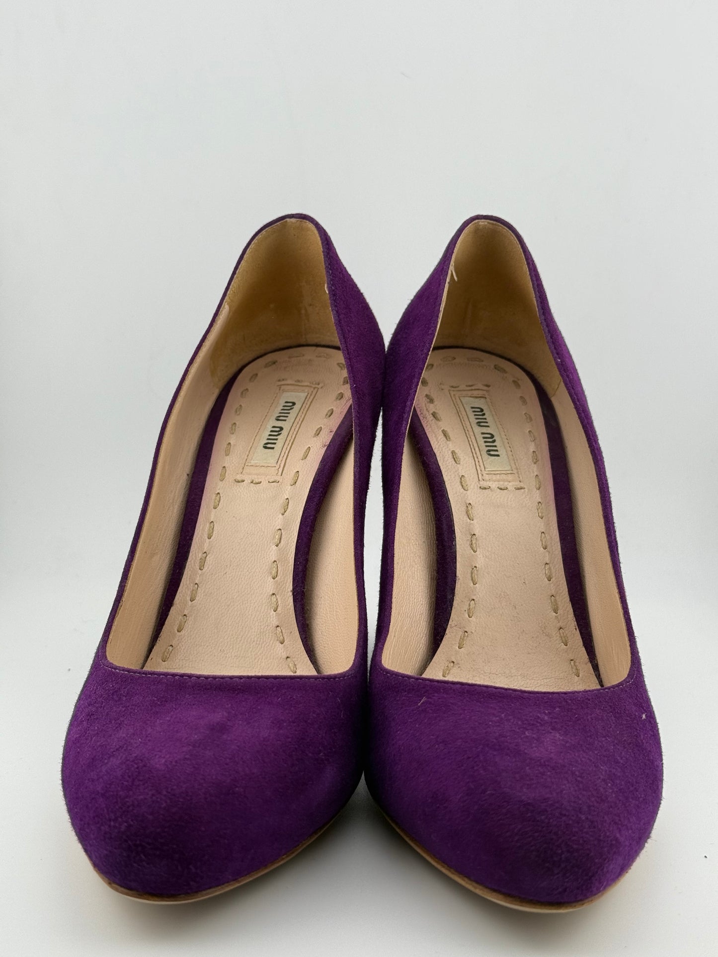 Miu Miu Wedged Court Shoes - Purple (Size 39)