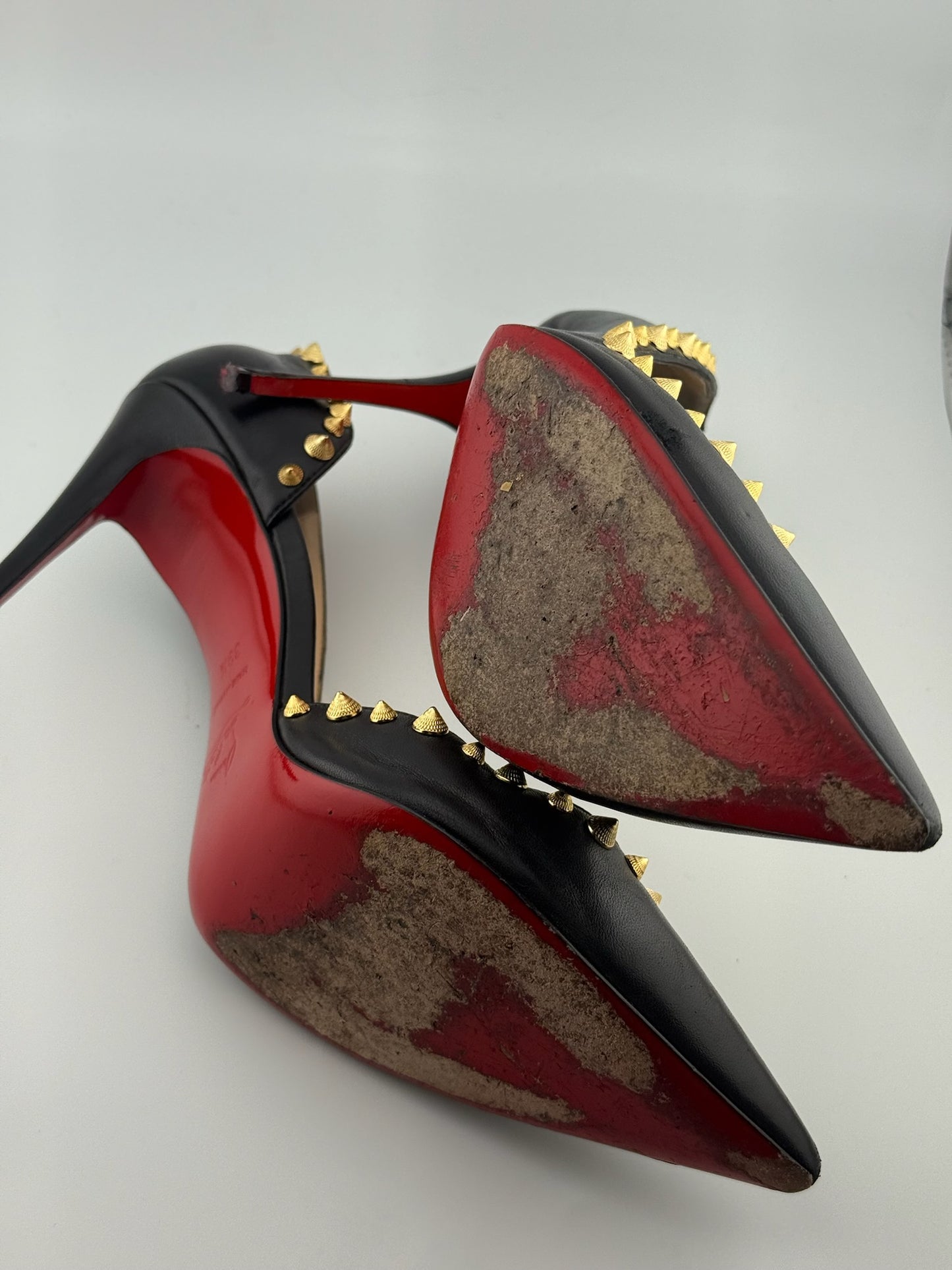 Christian Louboutin Iriza Studded Heels – Black & Gold (EU 39.5)