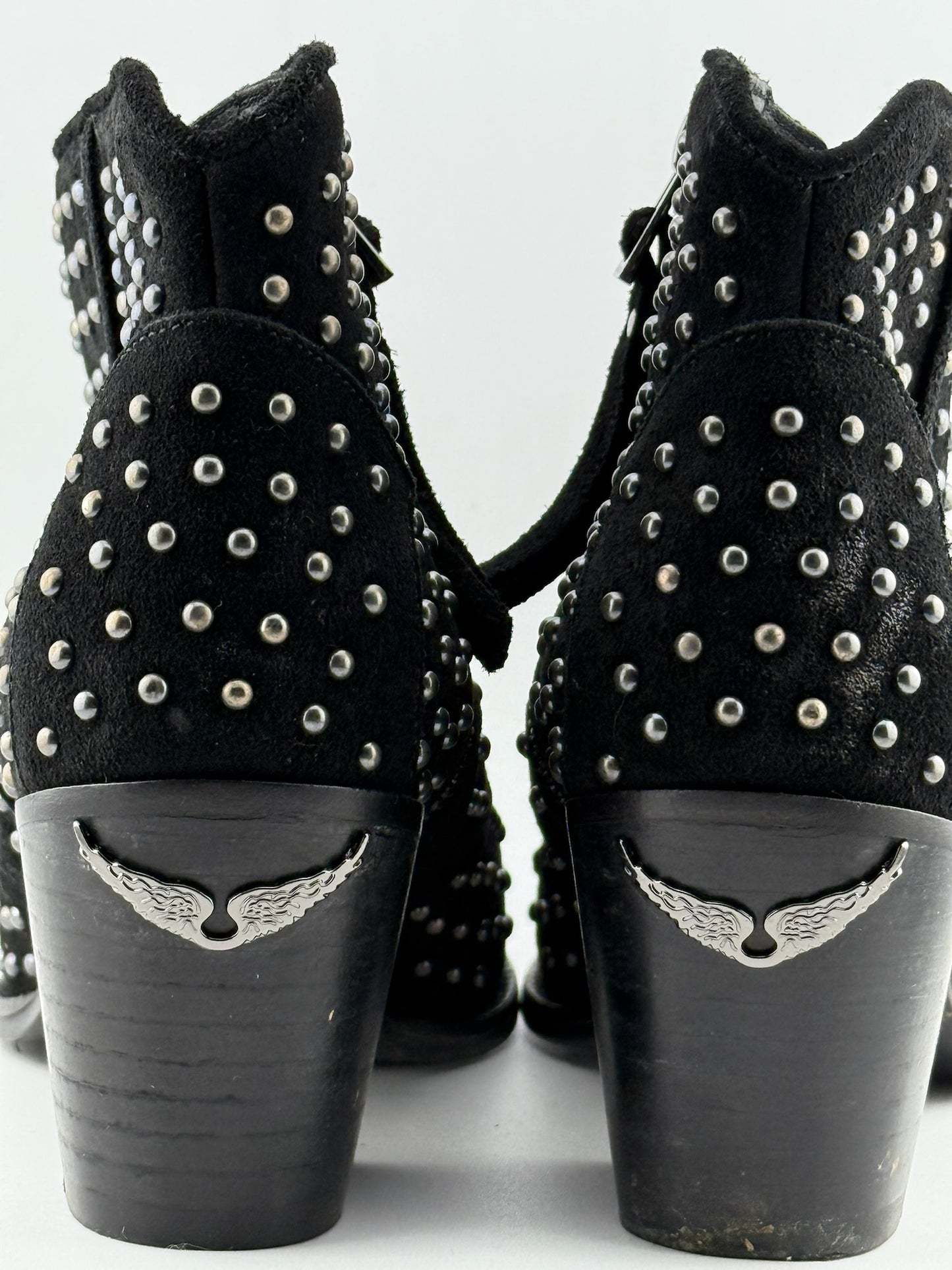 Zadig & Voltaire Studded Western Ankle Boots - Black (EUR 37)