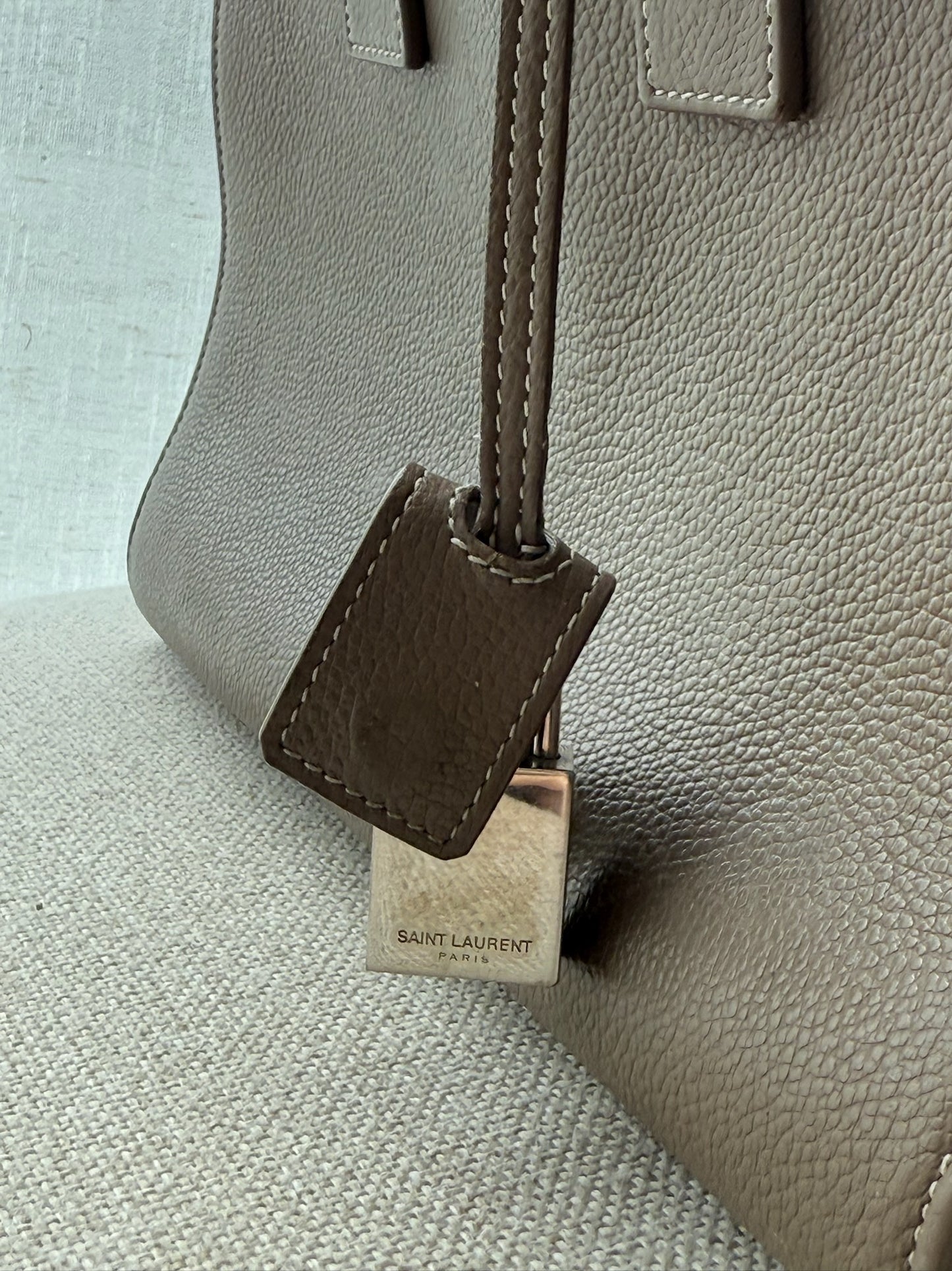 Saint Laurent Sac de Jour – Taupe Grained Leather