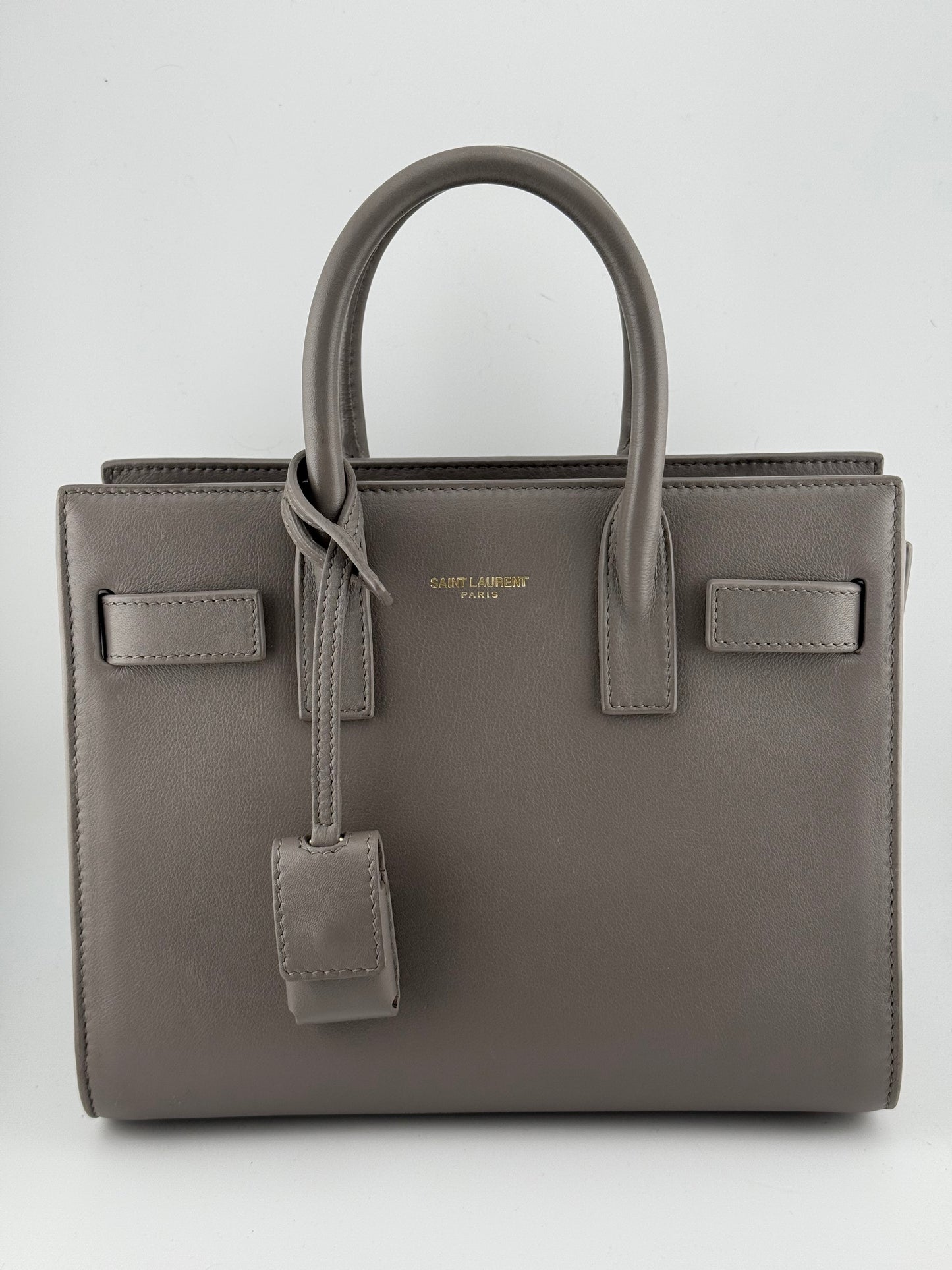 Saint Laurent Sac De Jour Nano Leather Tote – Grey