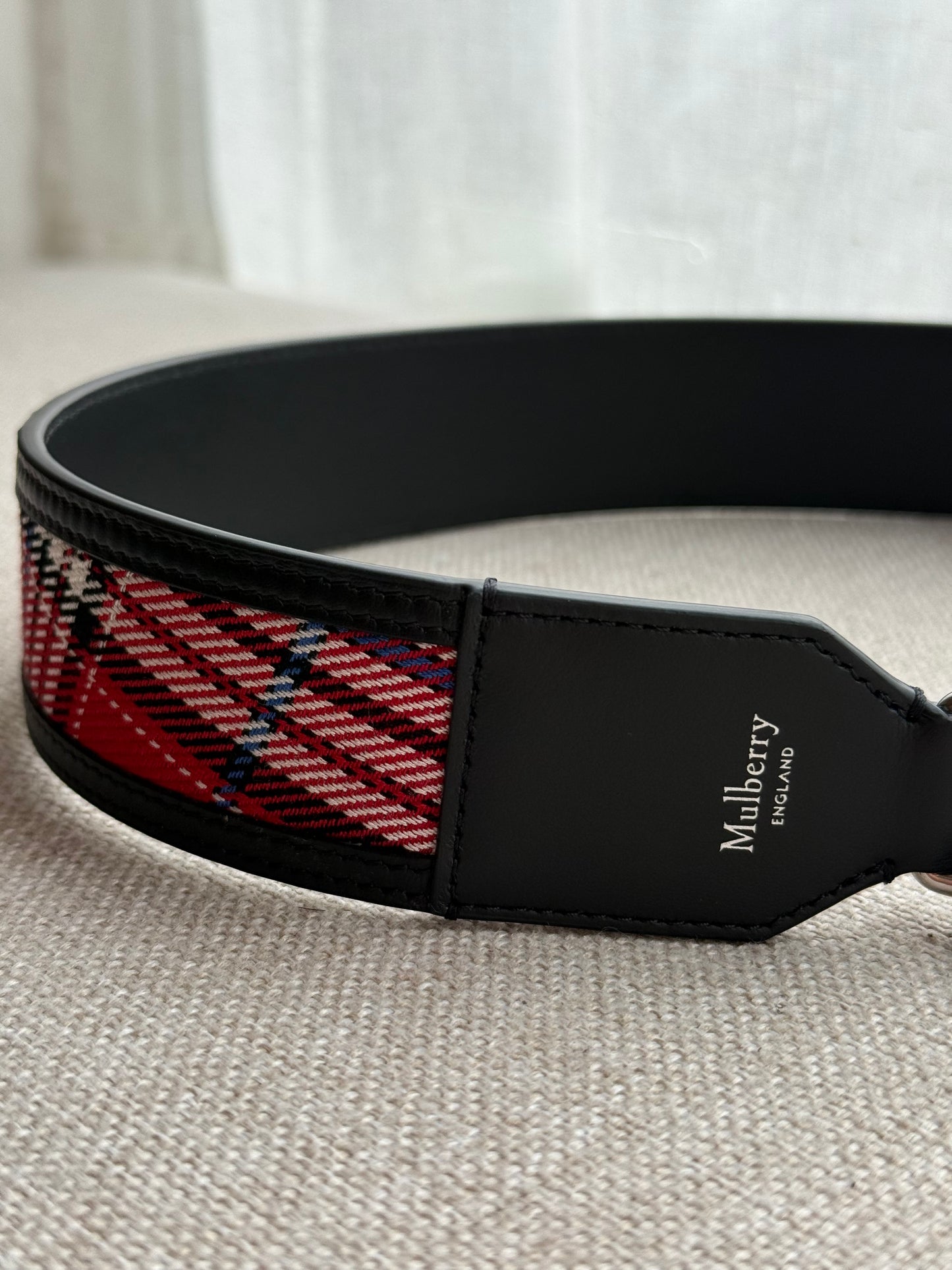 Mulberry Tartan & Leather Waist Belt – 40 Inches – Unisex