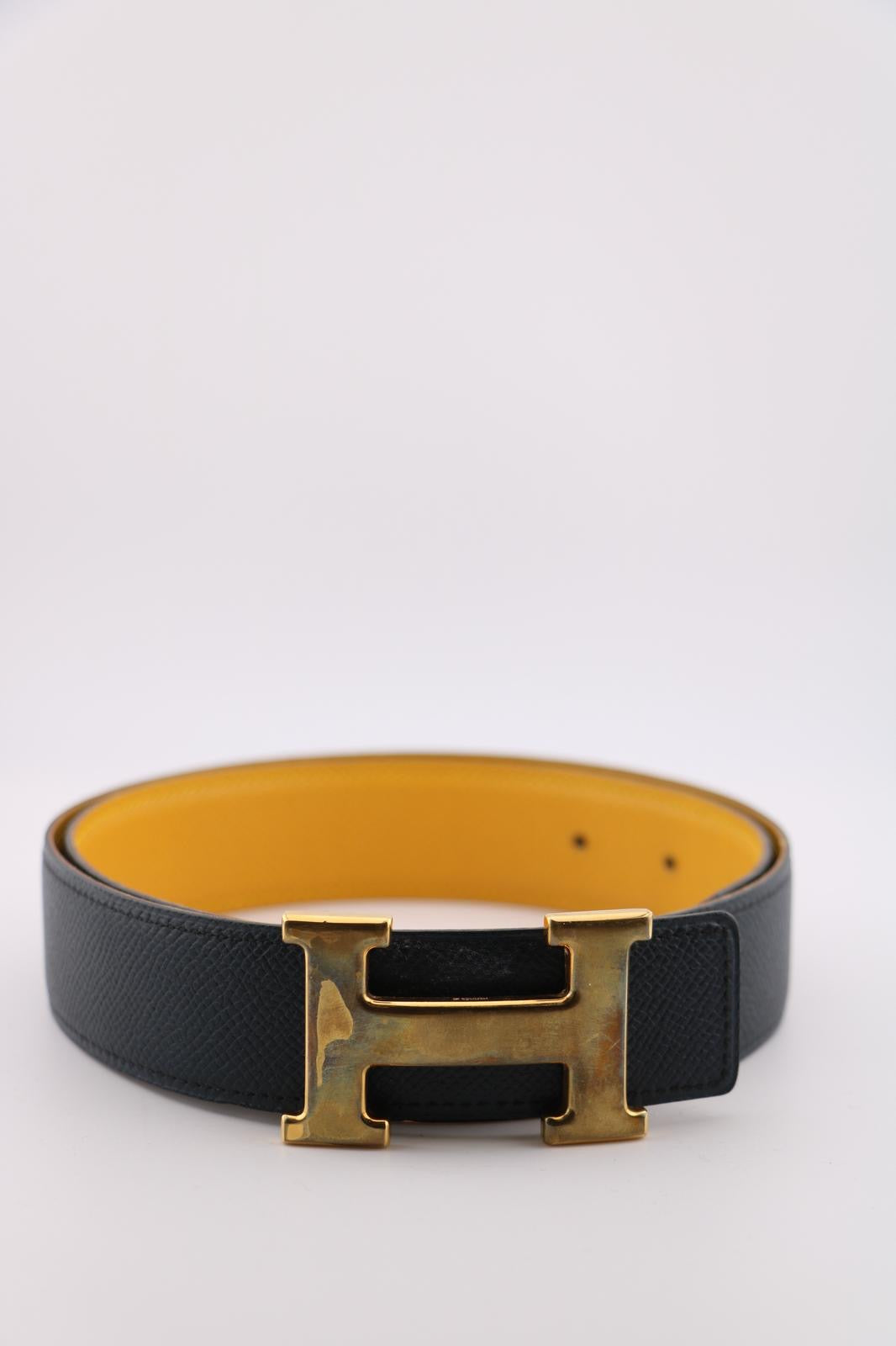 Hermes Reversible Belt with Signature Buckle (75)