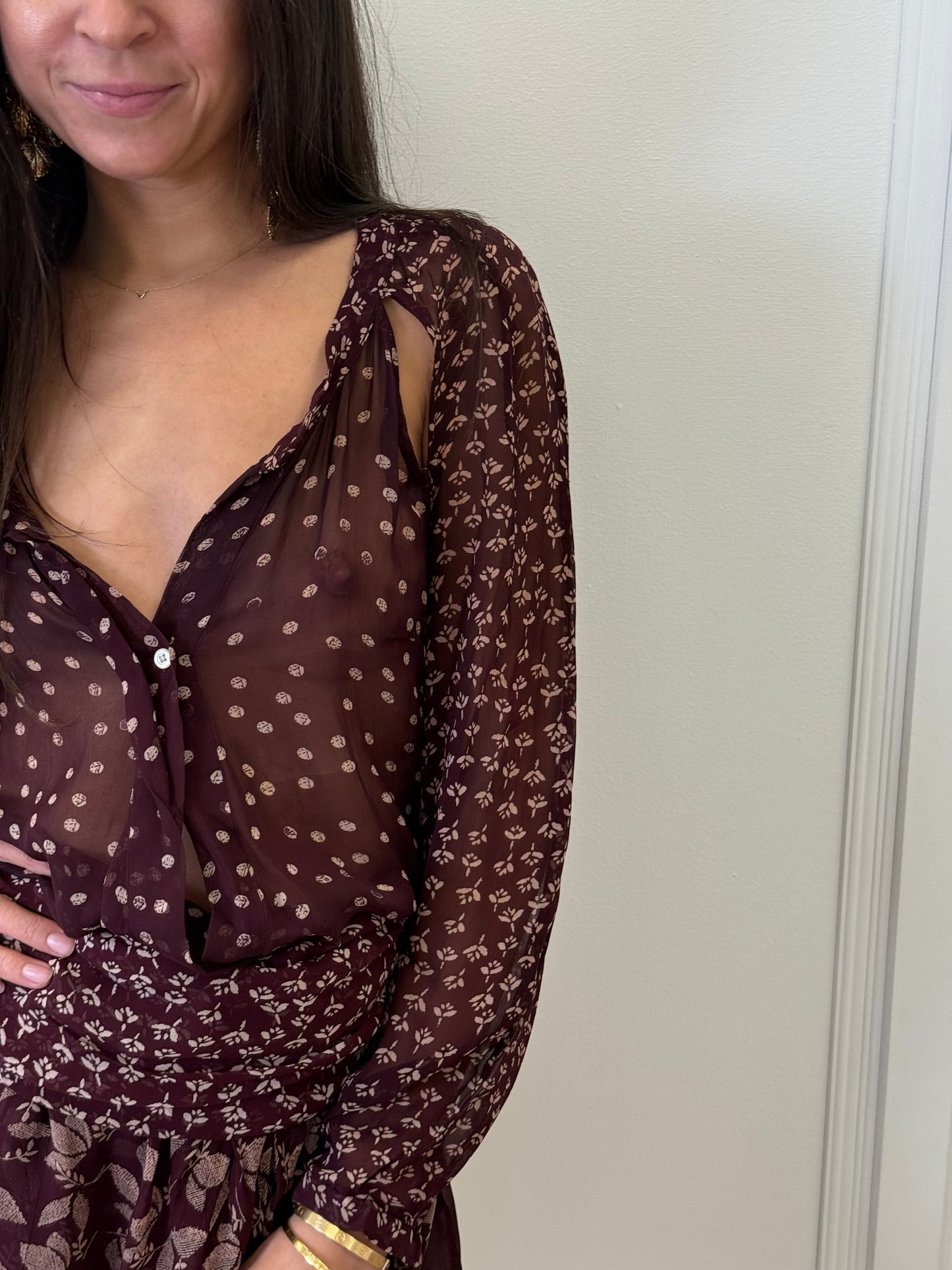 Isabel Marant Étoile Dress with Belt - Maroon (Size 36)