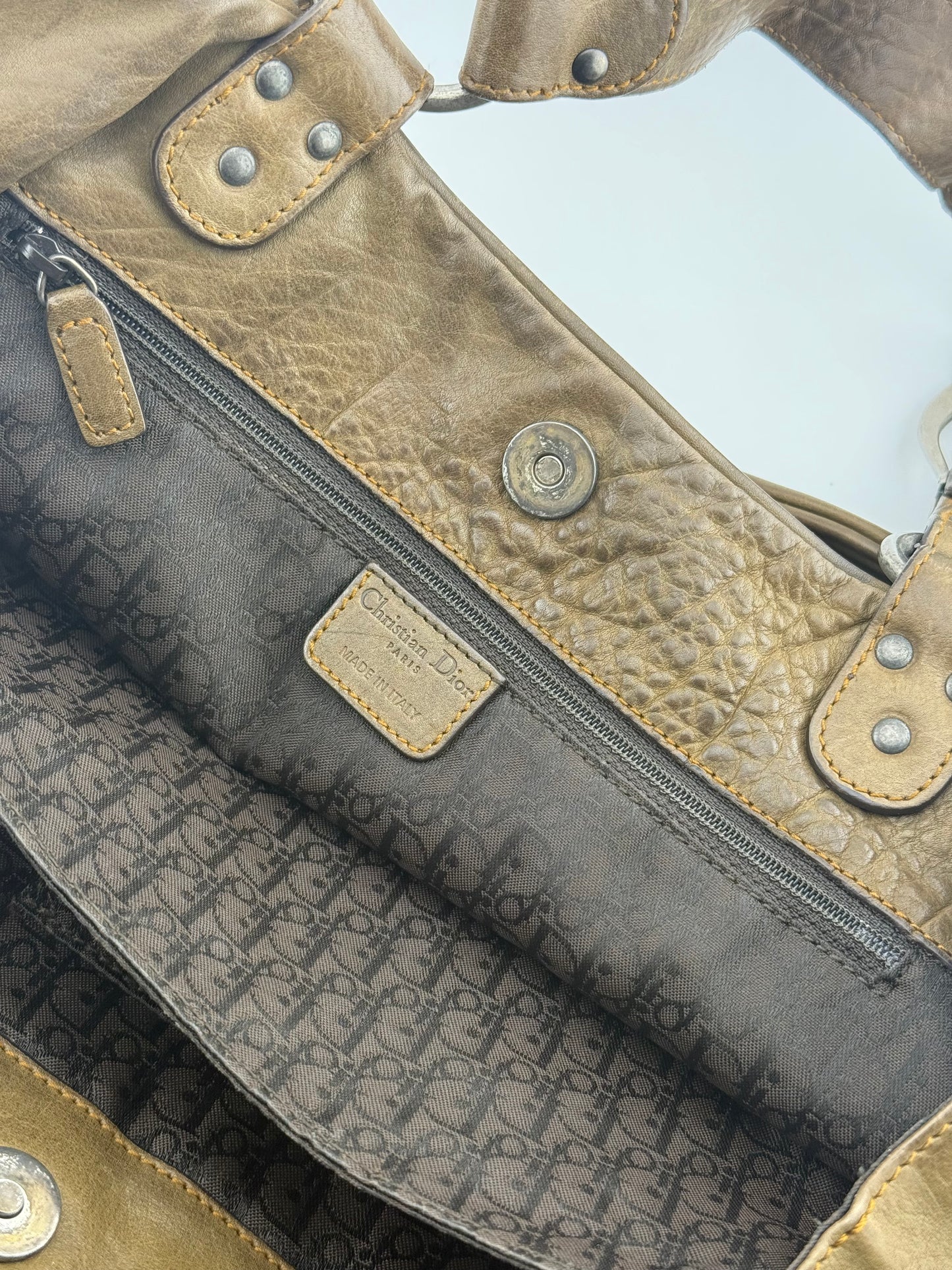 Dior Gaucho Leather Handbag with Coin & Key – Khaki