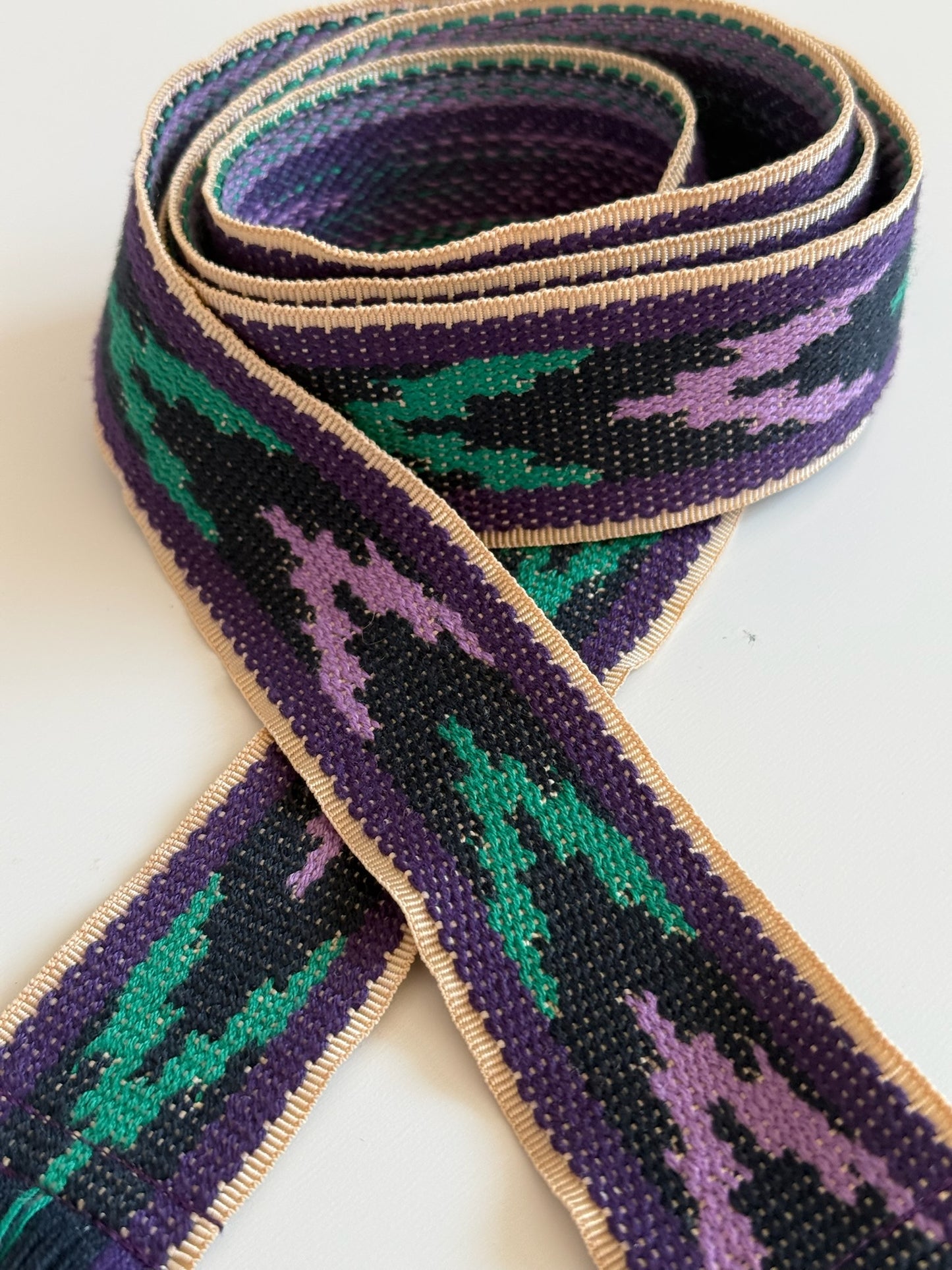 Isabel Marant ETKA Woven Graphic Pattern Belt - Faded Night
