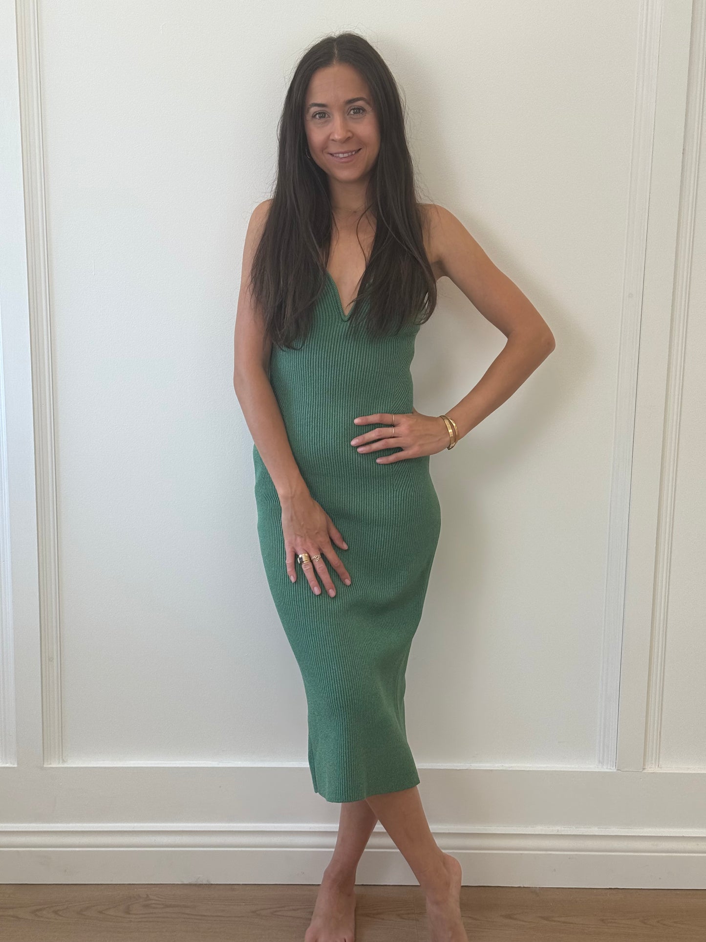 Galvan London Bustie Knit Ribbed Dress