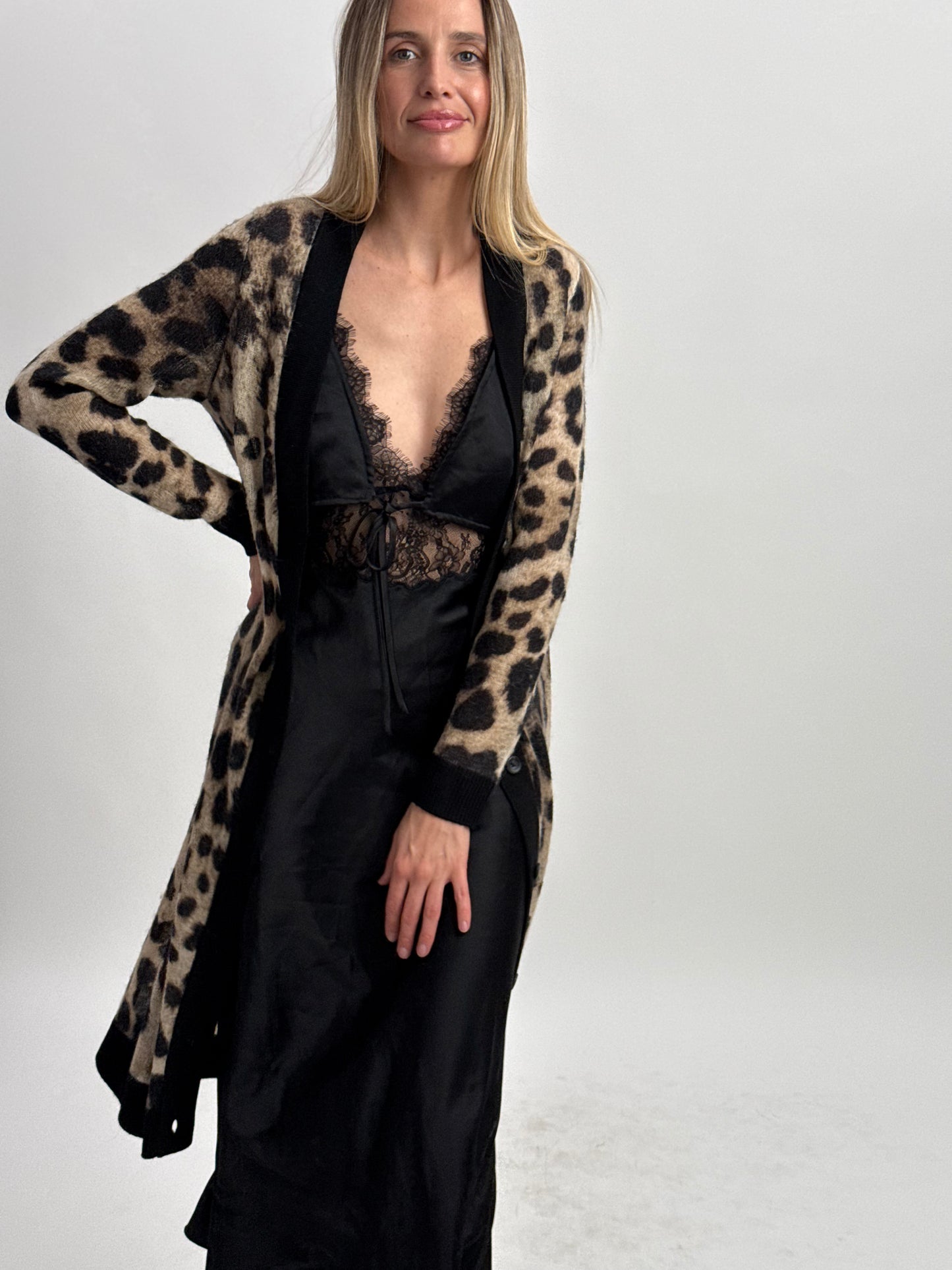 LK Bennett Leopard Full Length Maxi Cardigan - Leopard Print (Small)