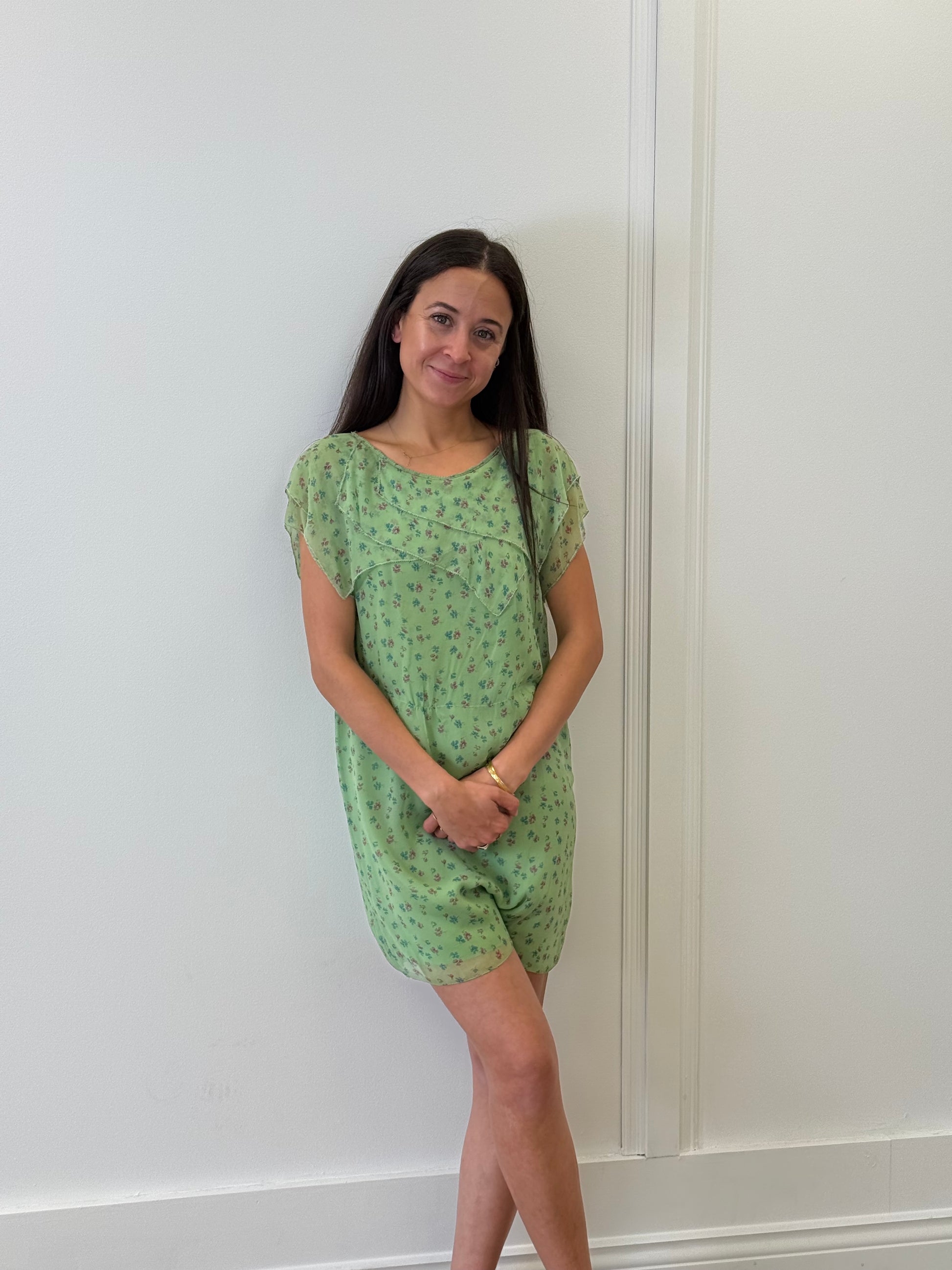 3.1 Phillip Lim Trim Floral Dress - Green/Floral (Size 2) The Edited Version 3.1 Phillip Lim Trim Floral Dress - Green/Floral (Size 2) The Edited Version