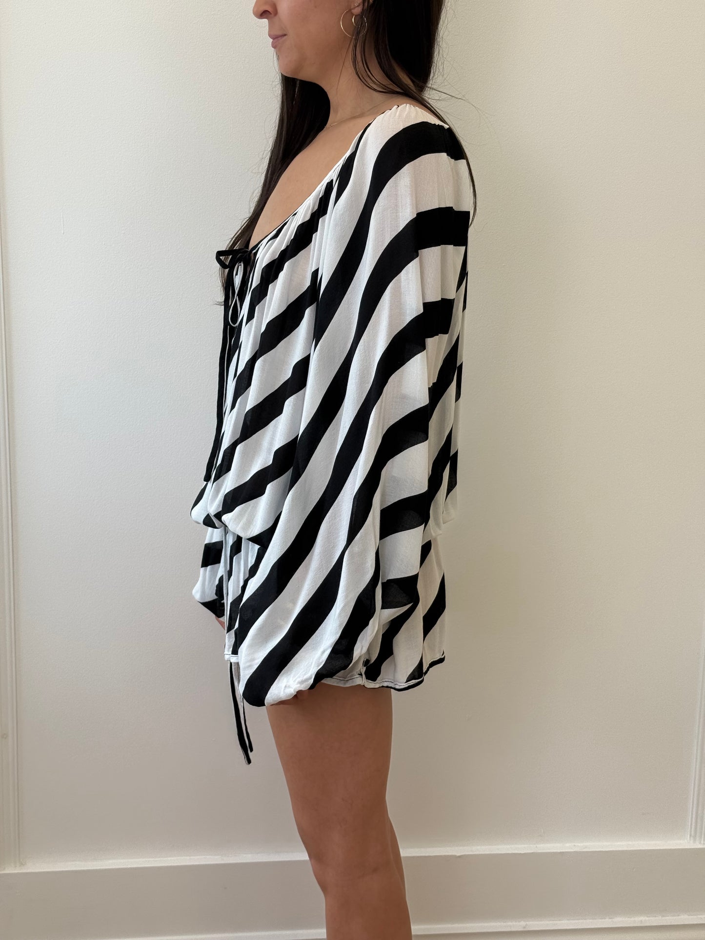 One Tea Spoon Black and White Playsuit (S)