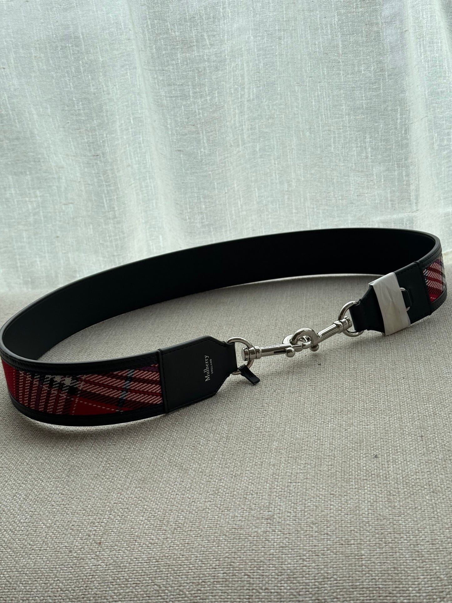 Mulberry Tartan & Leather Waist Belt – 40 Inches – Unisex