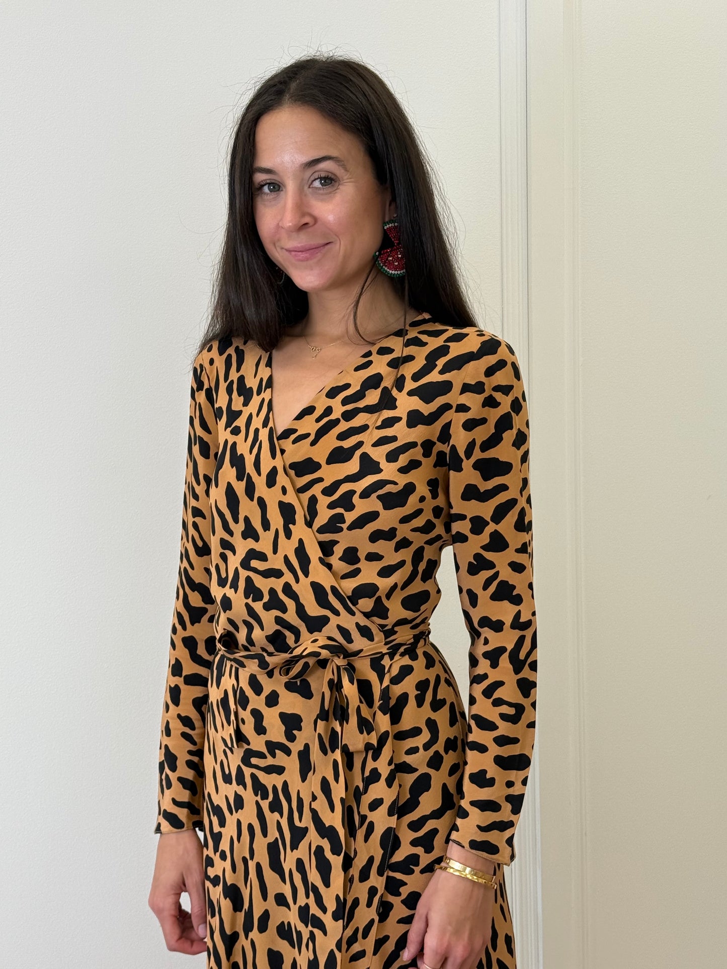 Diane Von Furstenberg Wrap Around Dress - Leopard (Size 2)