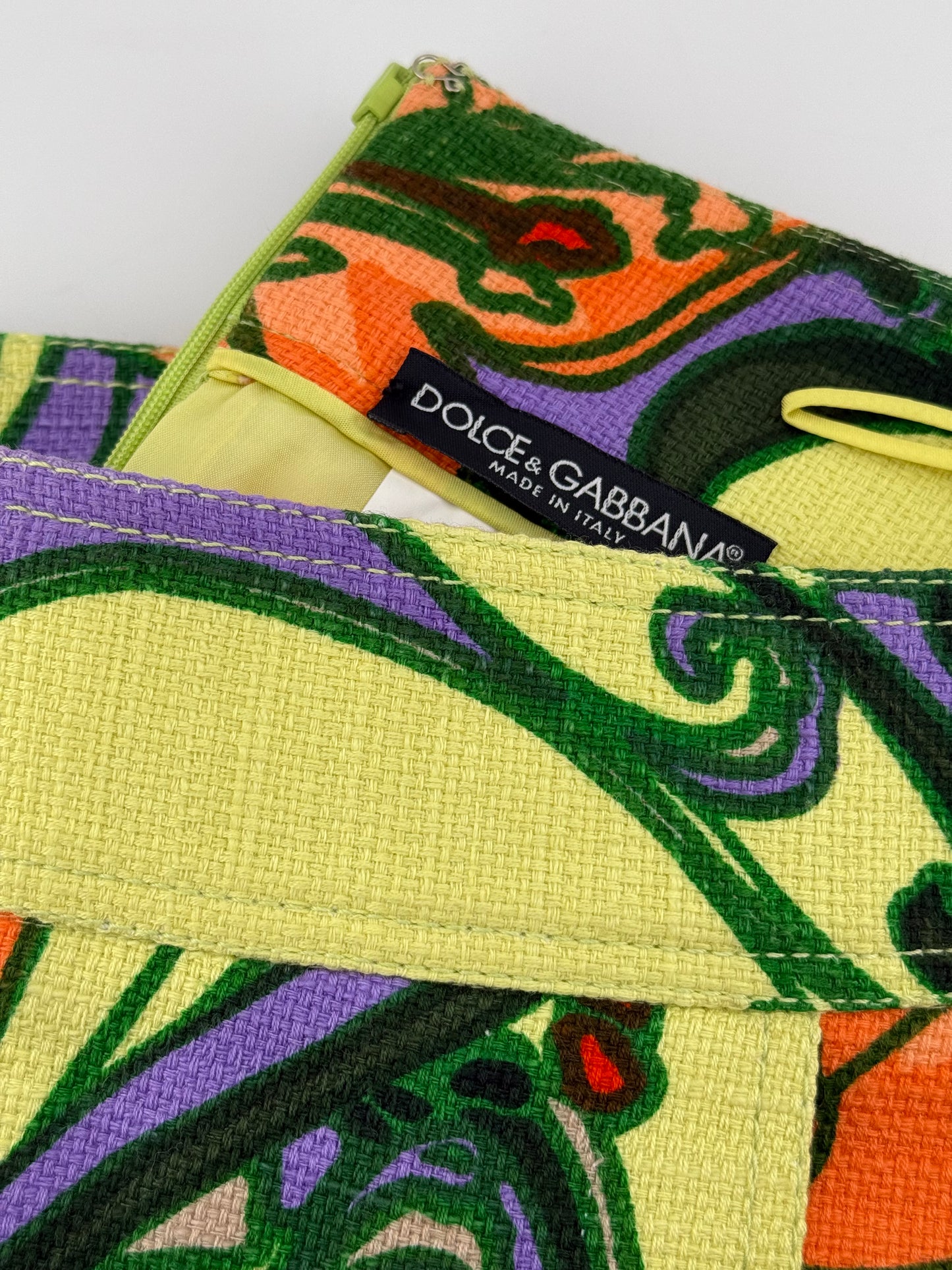 Dolce & Gabbana Print Mini Skirt - Lime Green/Orange/Purple (Size 40)