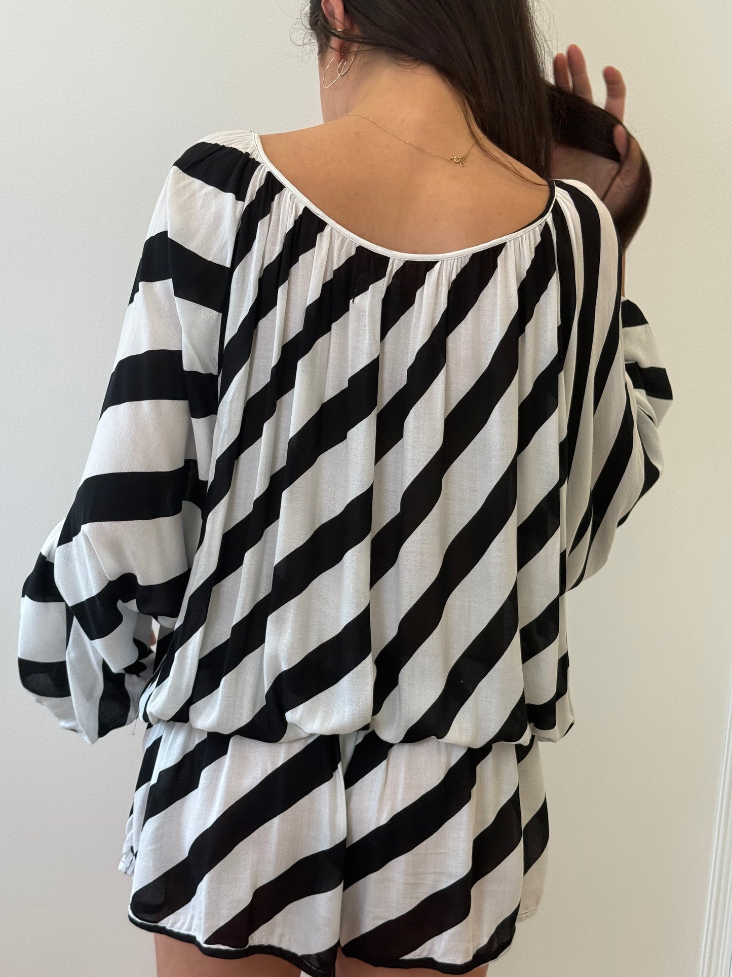 One Tea Spoon Black and White Playsuit (S)
