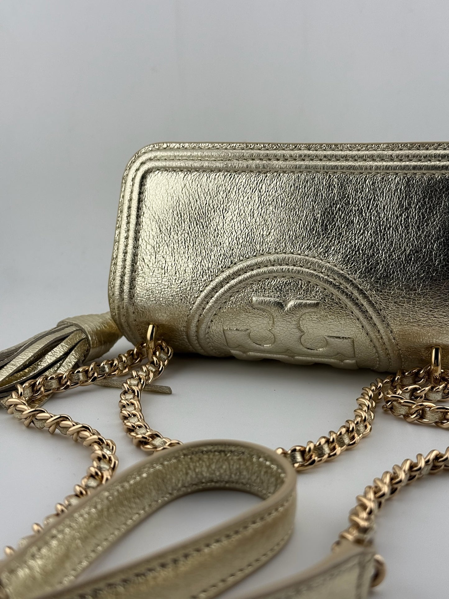 Tory Burch Fleming Cross Body Mini Bag - Gold