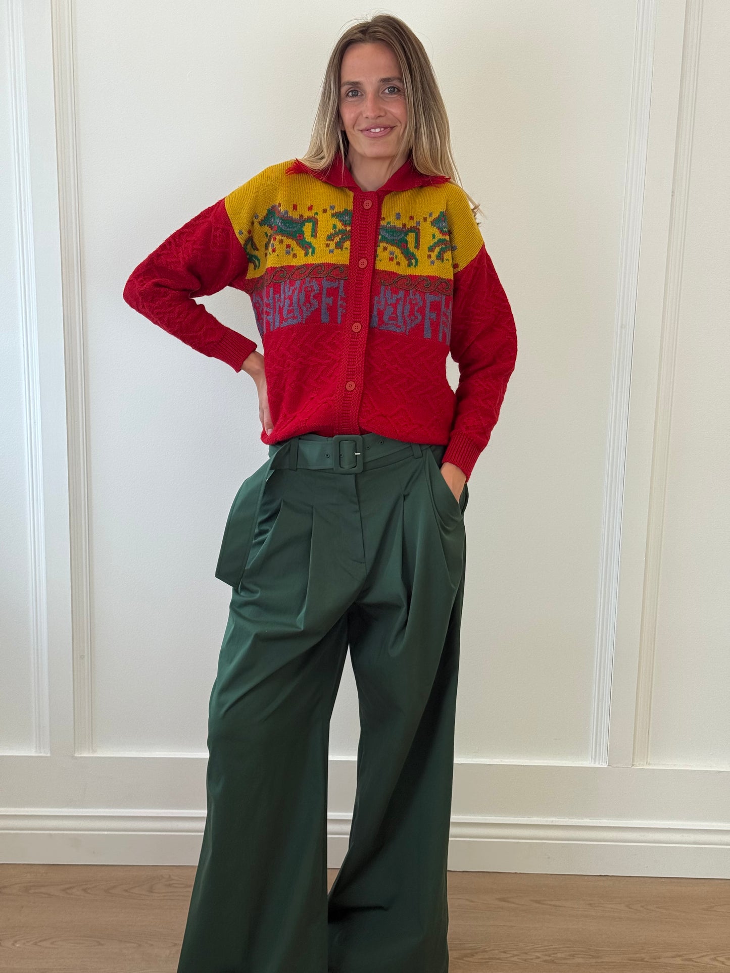 Veronica Beard Green Suit Trousers with Belt (6 UK S)