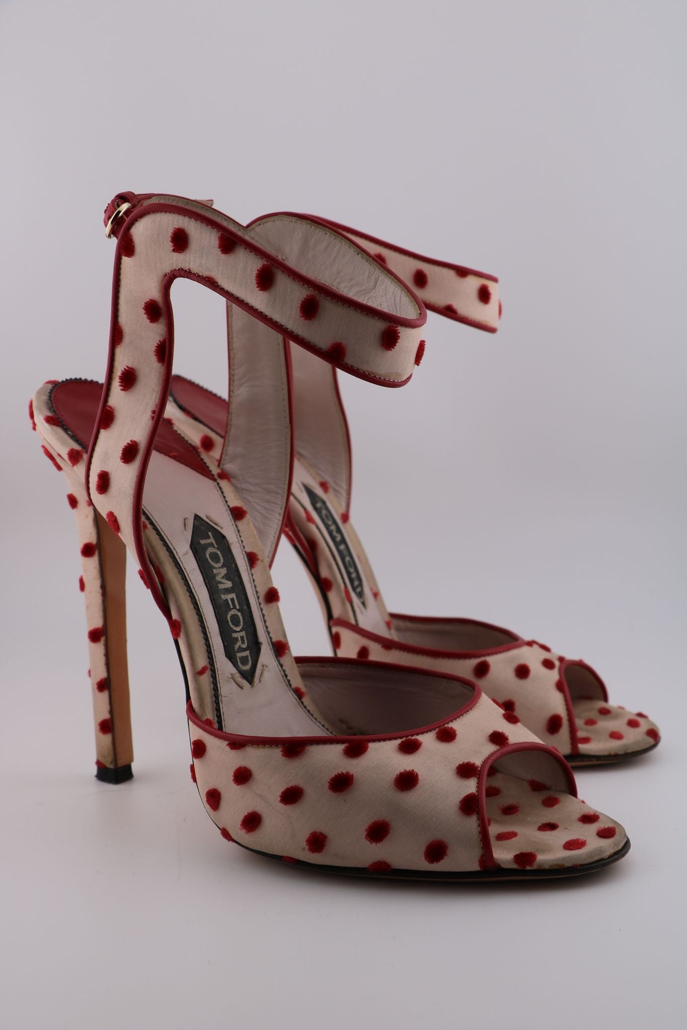 Tom Ford Open Toe Polka Dot Heel with Ankle Strap (EUR 39)