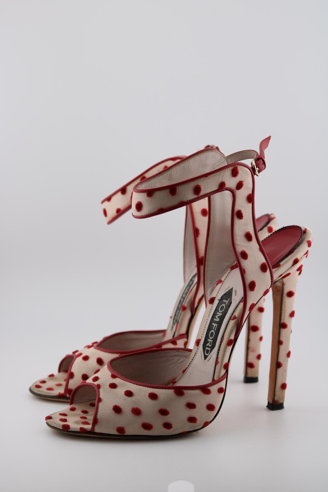 Tom Ford Open Toe Polka Dot Heel with Ankle Strap (EUR 39)