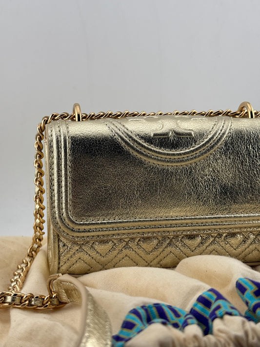 Tory Burch Fleming Cross Body Mini Bag - Gold