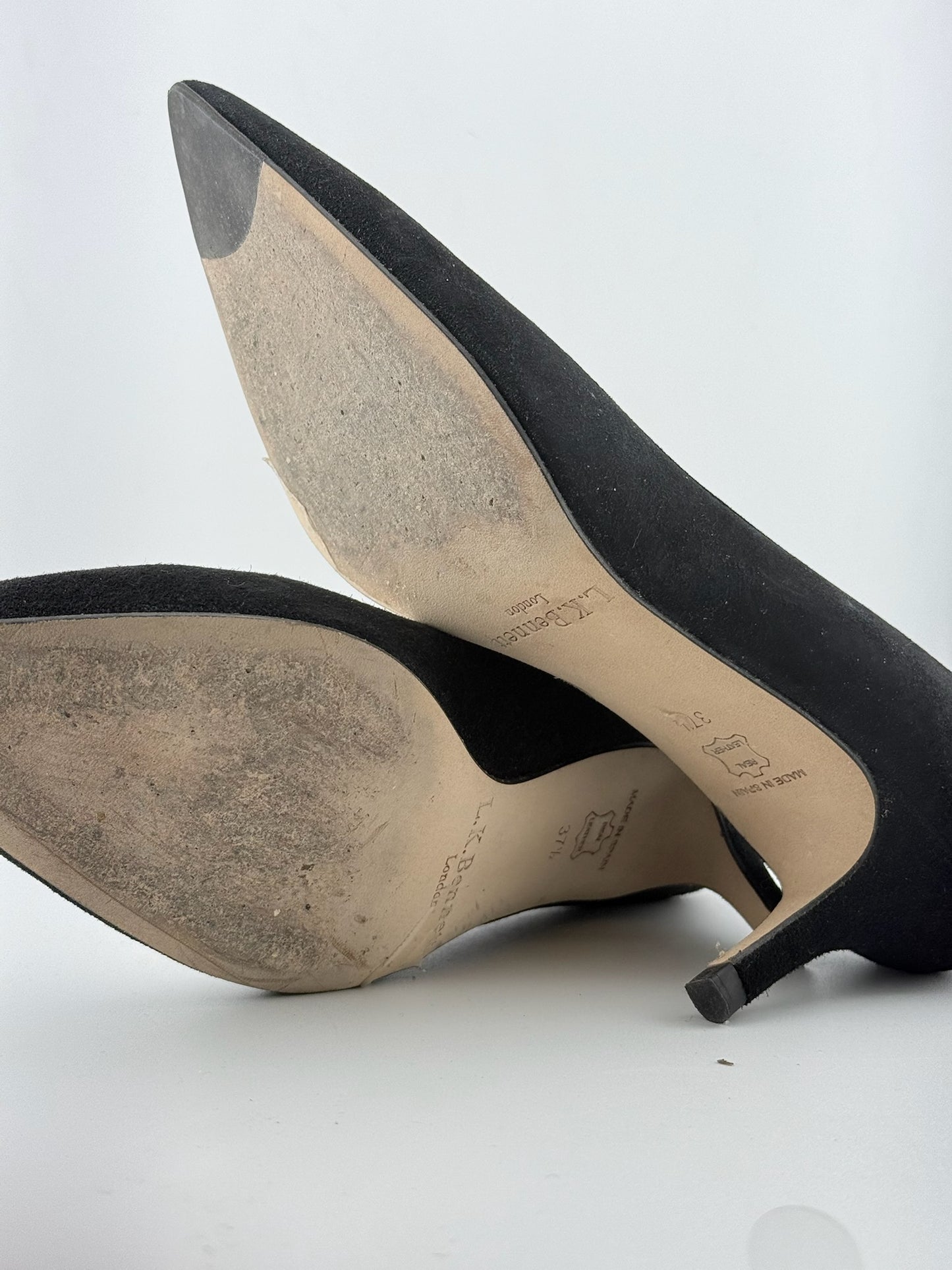 LK Bennett Lottie Pointed Court Shoes - Black Suede (EUR 37.5)