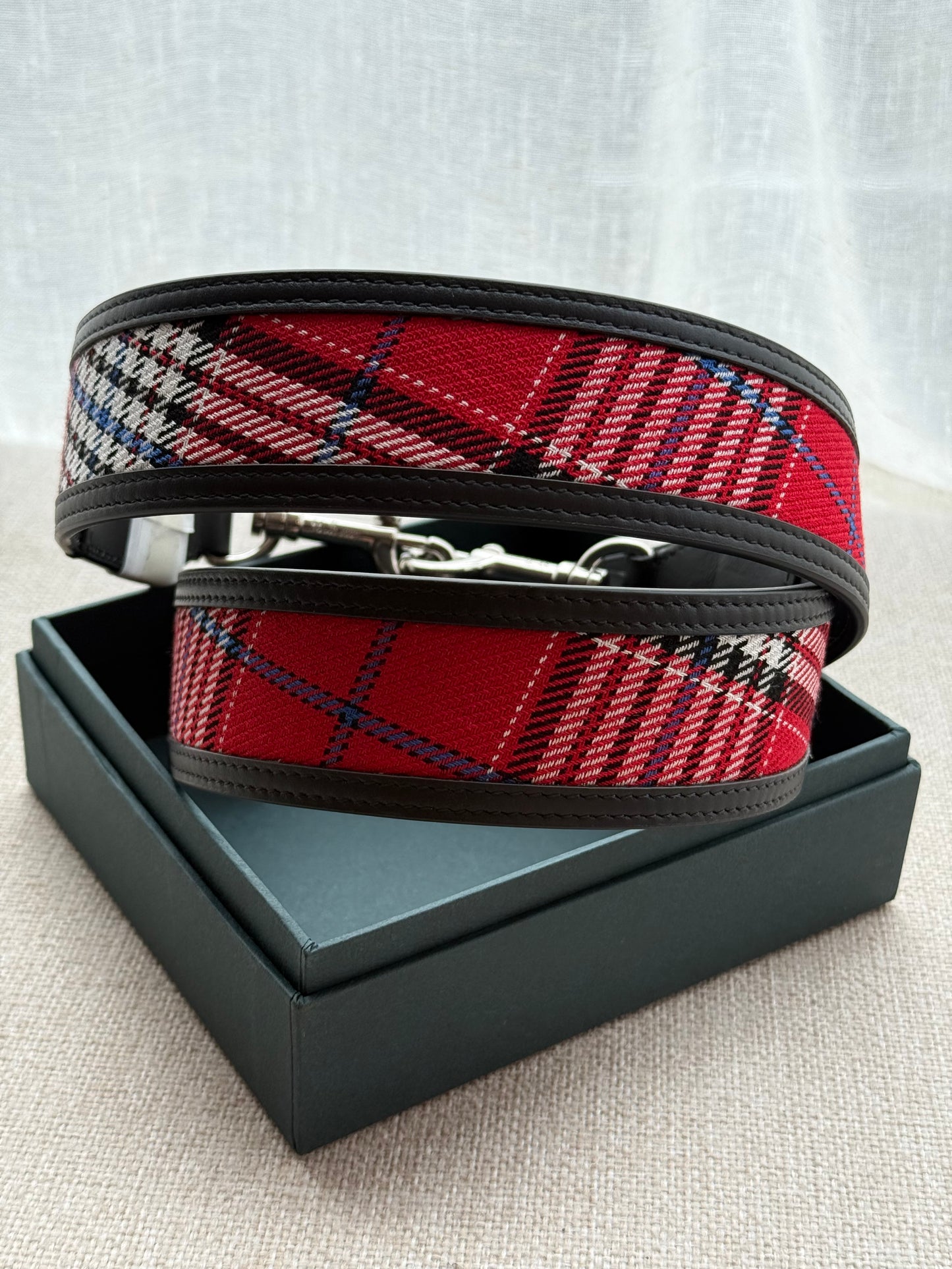 Mulberry Tartan & Leather Waist Belt – 40 Inches – Unisex