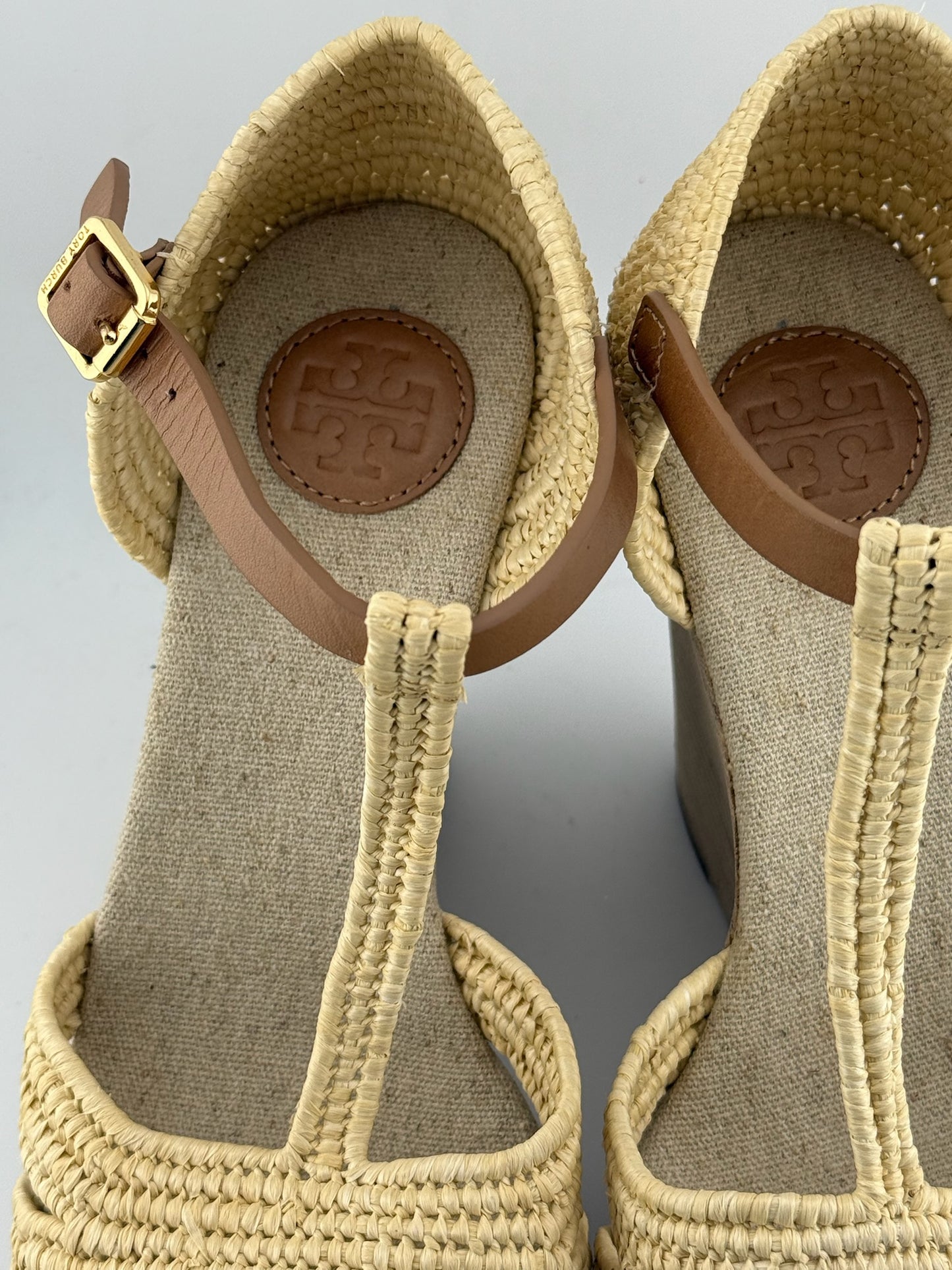 Tory Burch Natural Woven Wedges - Tan/Natural (EUR 37.5)