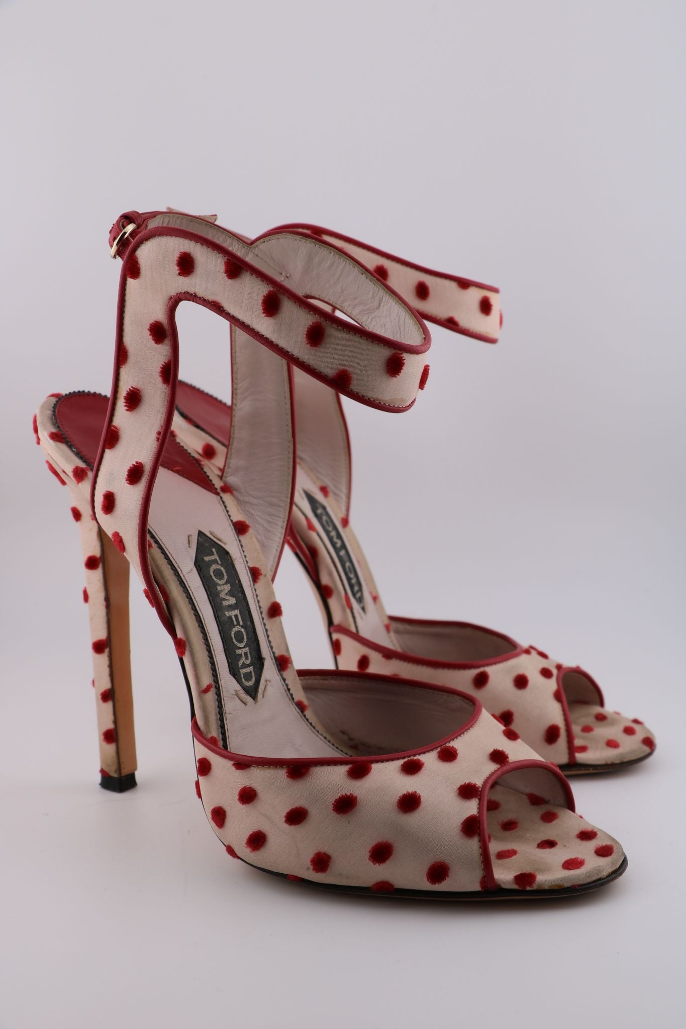 Tom Ford Open Toe Polka Dot Heel with Ankle Strap (EUR 39)