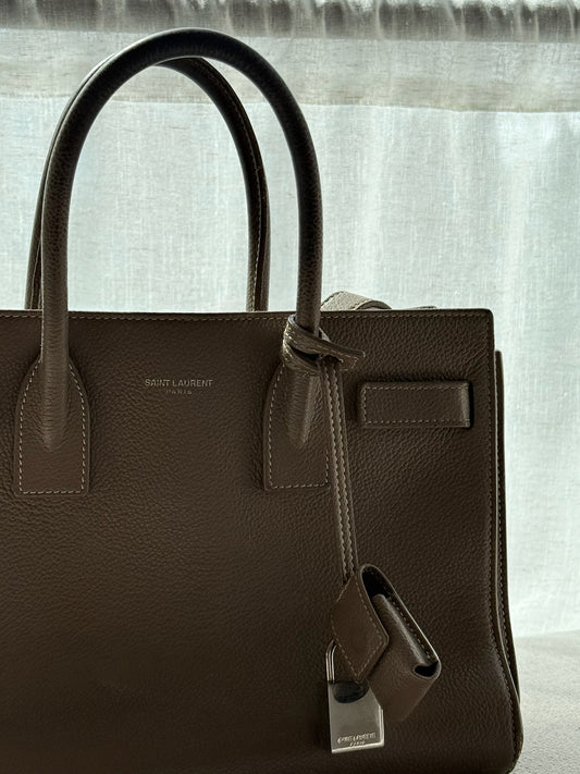 Saint Laurent Sac de Jour – Taupe Grained Leather