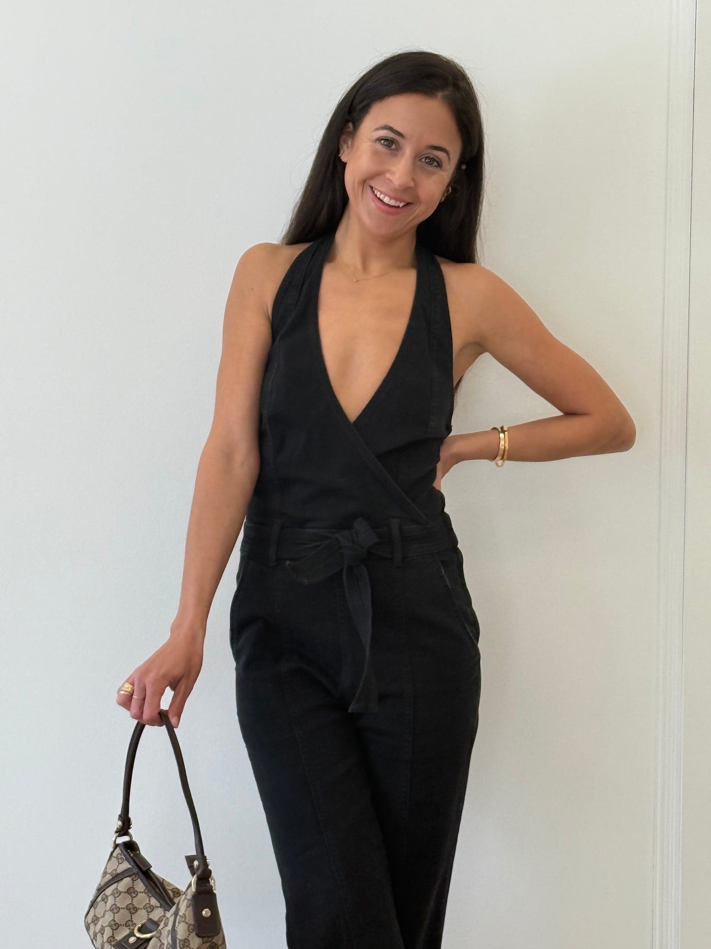 Mother Denim Jumpsuit with Halter Neck - Black (28" / UK 10)
