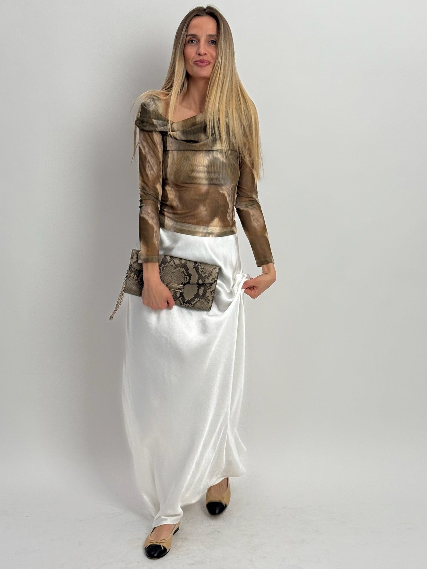 Self Portrait Billowing Maxi Skirt - White (Small)
