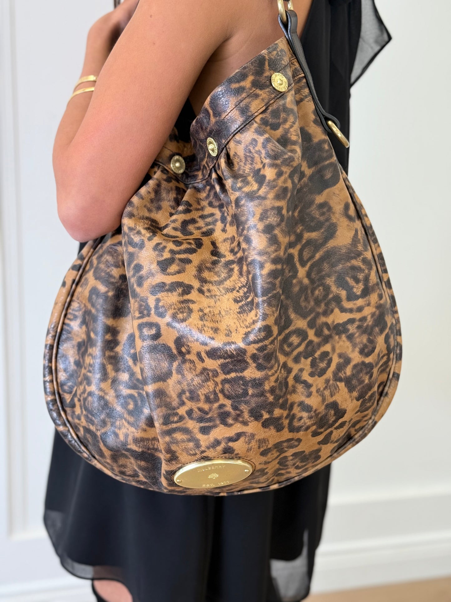 Mulberry Leopard Print Mitzy Hobo Bag