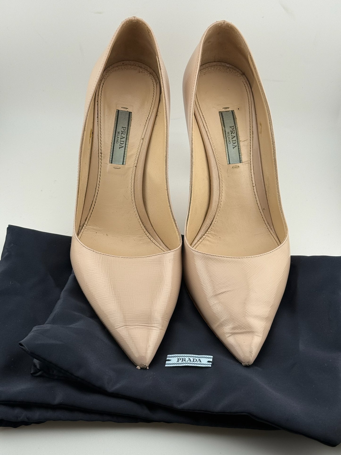 Prada Pointed Toe Pumps – Nude (EU 38.5)