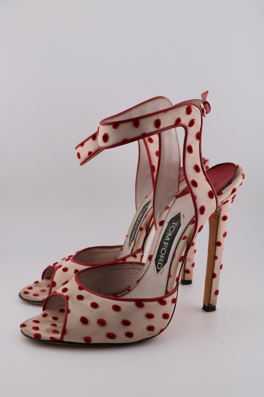 Tom Ford Open Toe Polka Dot Heel with Ankle Strap (EUR 39)