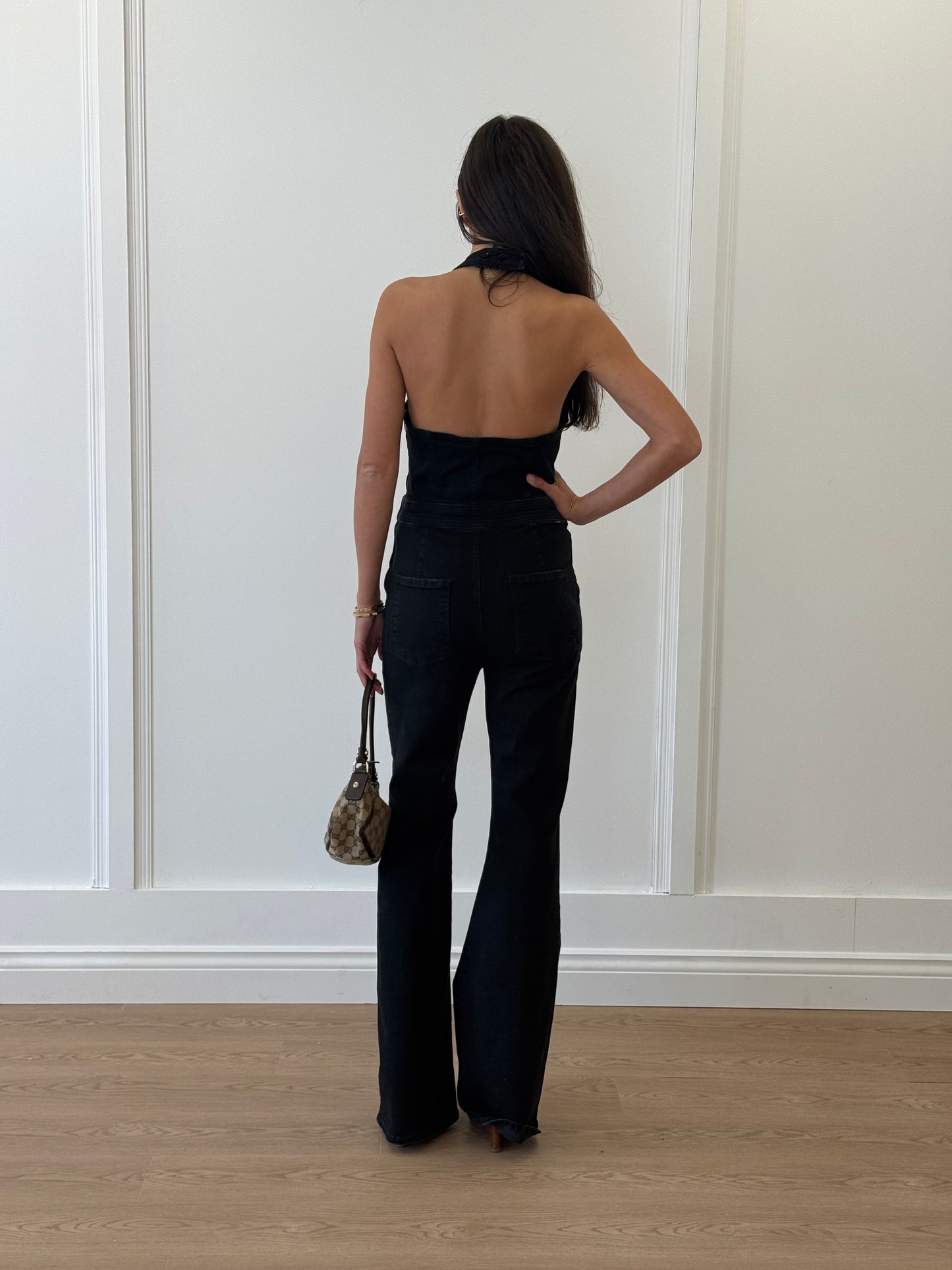 Mother Denim Jumpsuit with Halter Neck - Black (28" / UK 10)