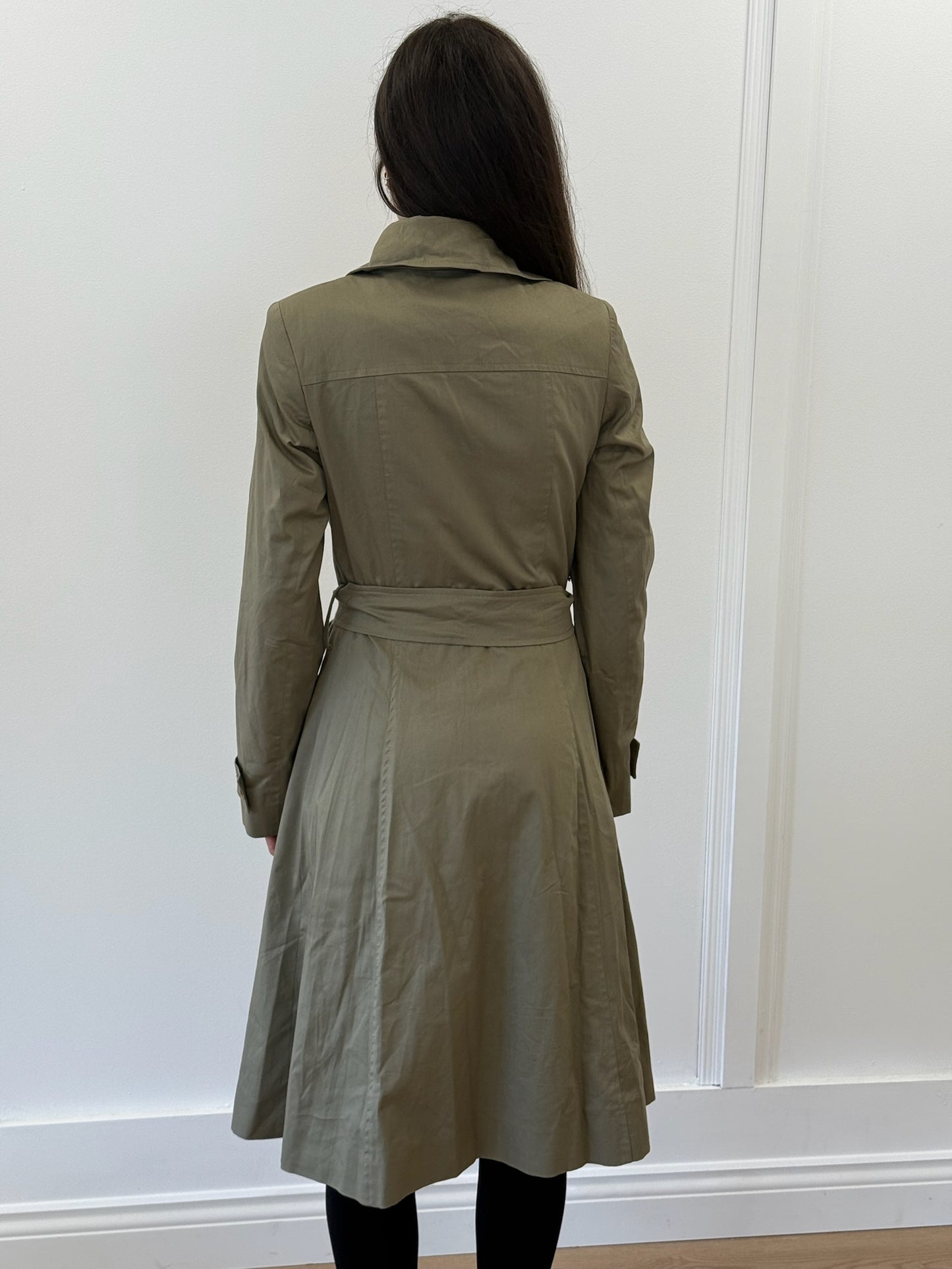 Helene Berman Khaki Green Trench Coat – Size XS