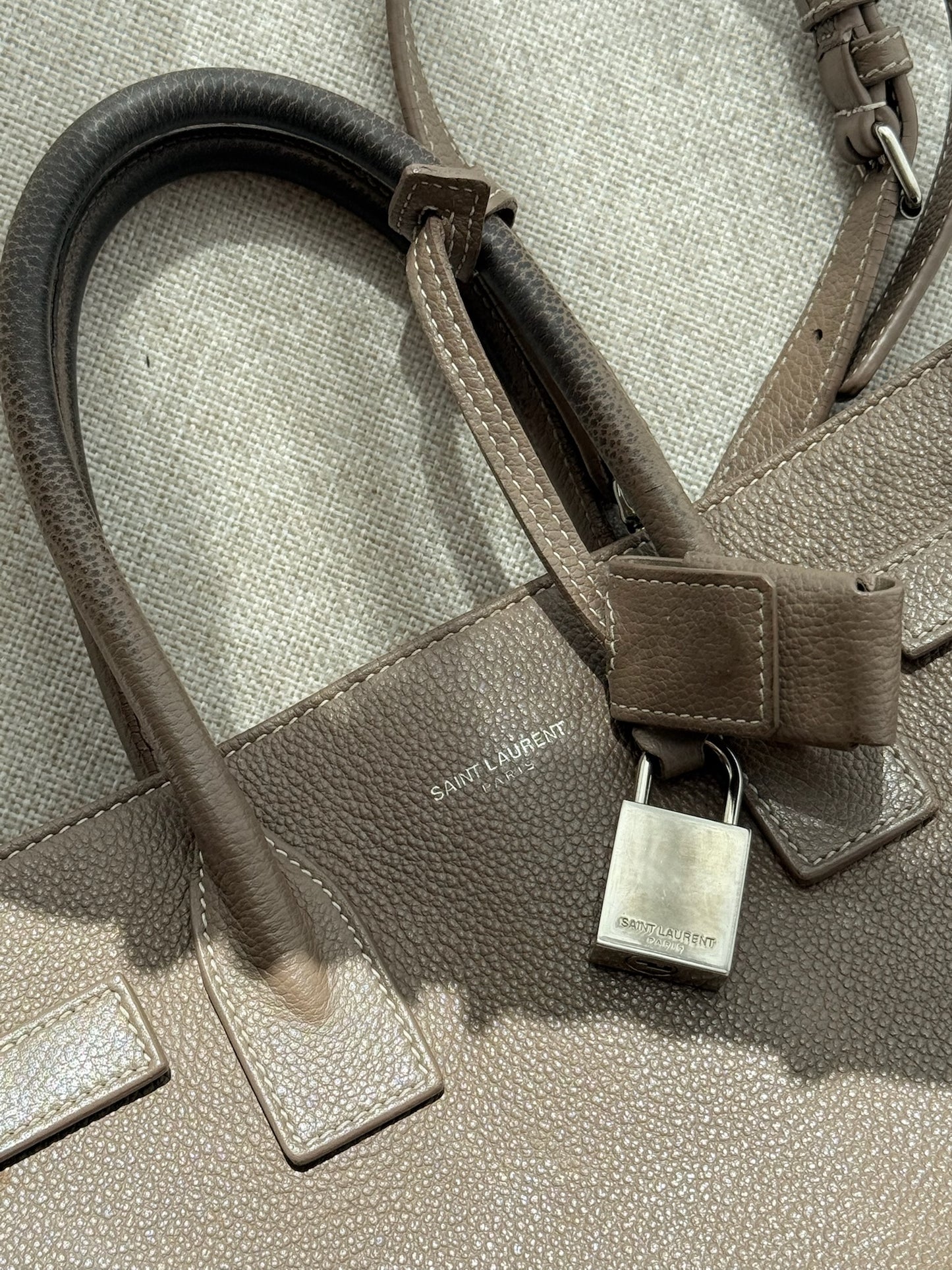 Saint Laurent Sac de Jour – Taupe Grained Leather