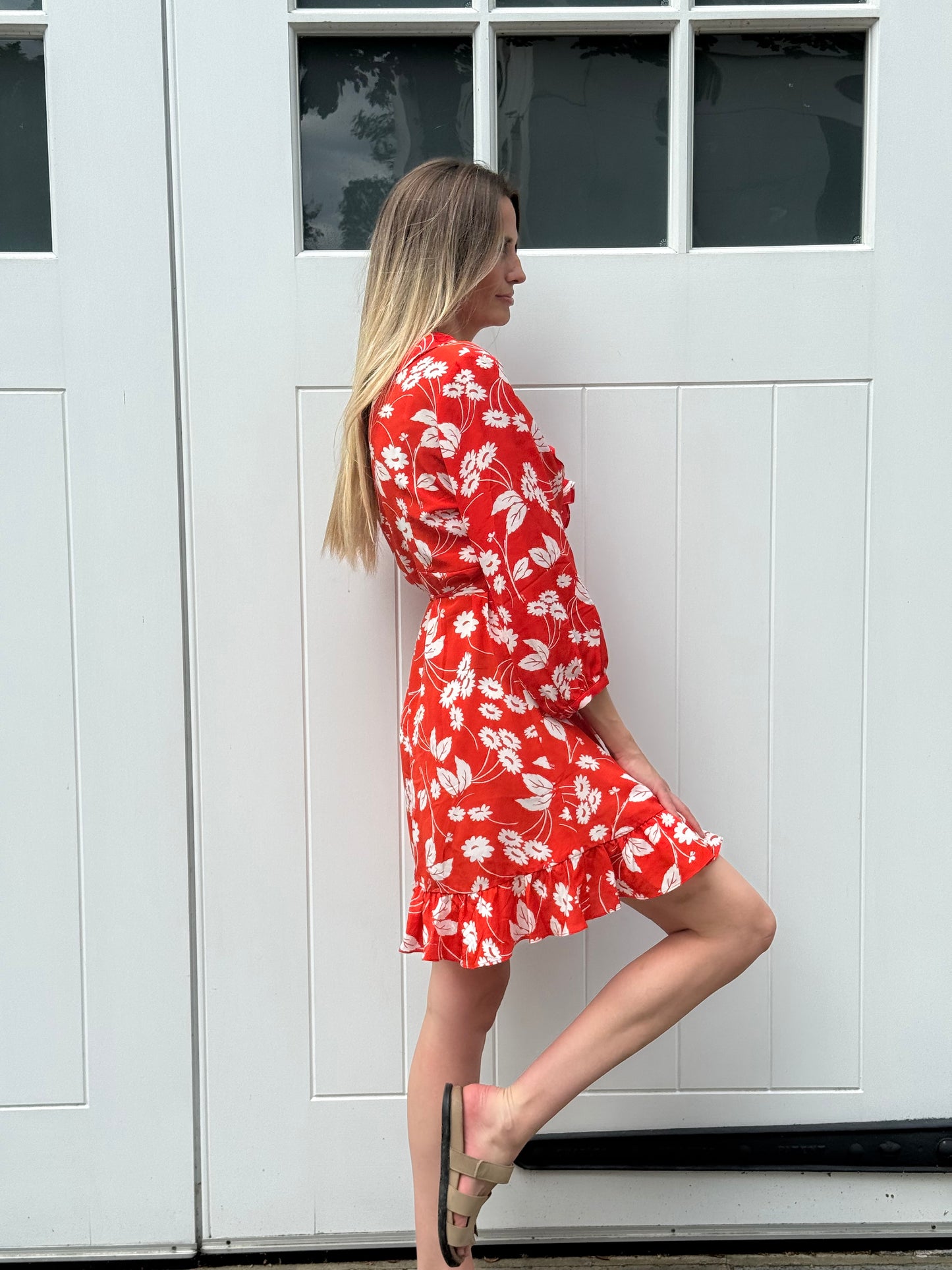 Rixo Floral Wrap-Around Dress (L)