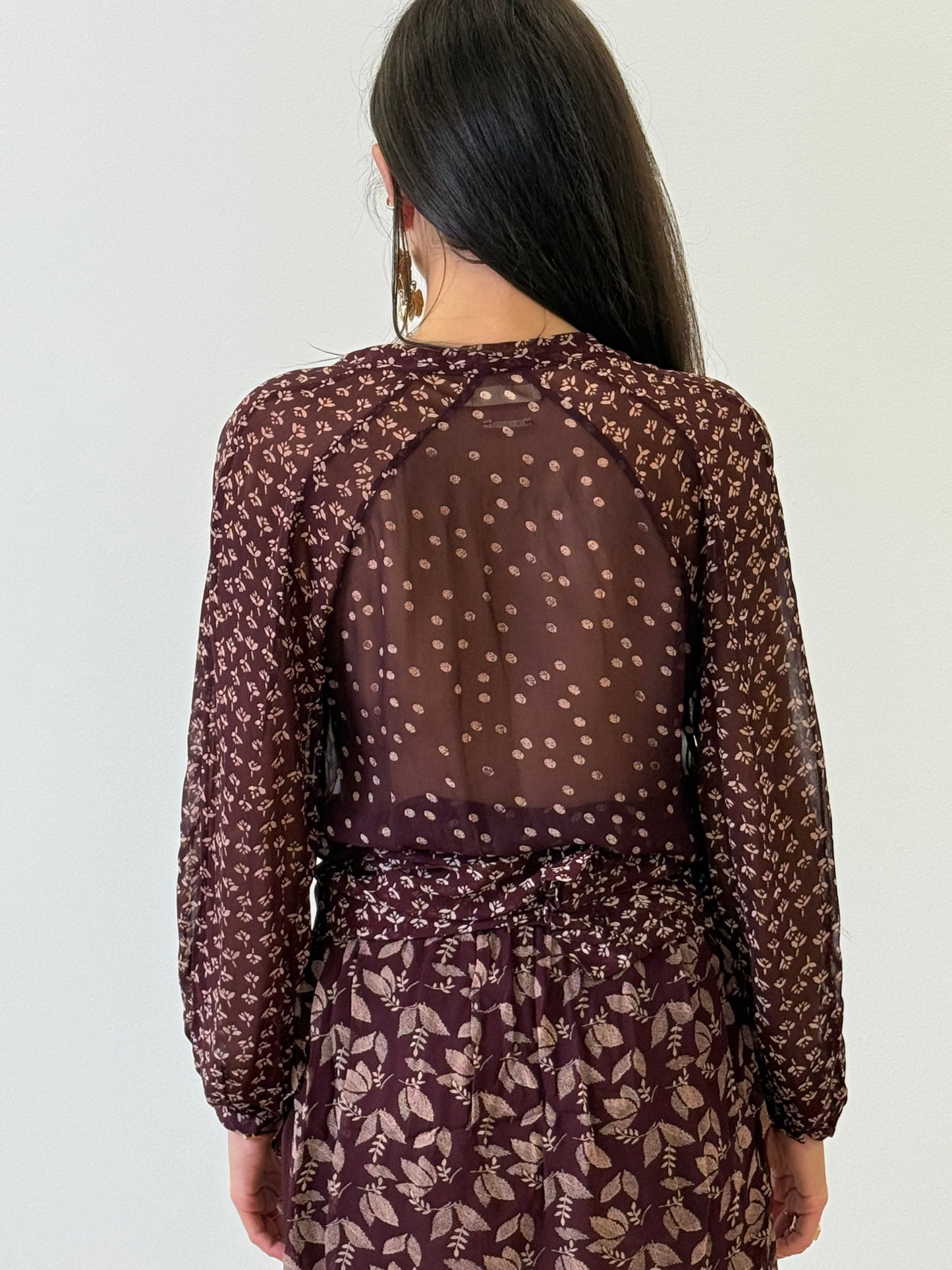 Isabel Marant Étoile Dress with Belt - Maroon (Size 36)