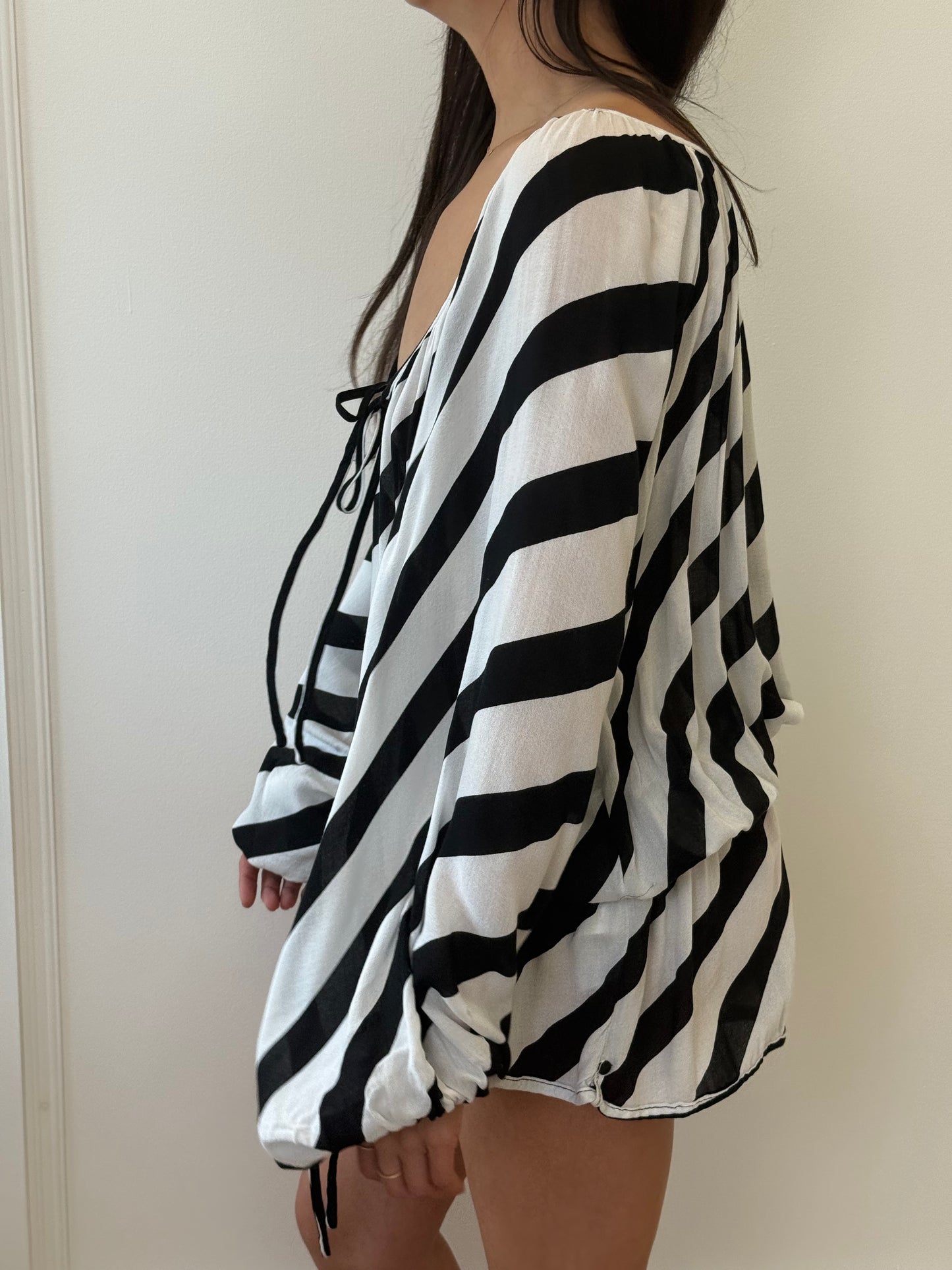 One Tea Spoon Black and White Playsuit (S)