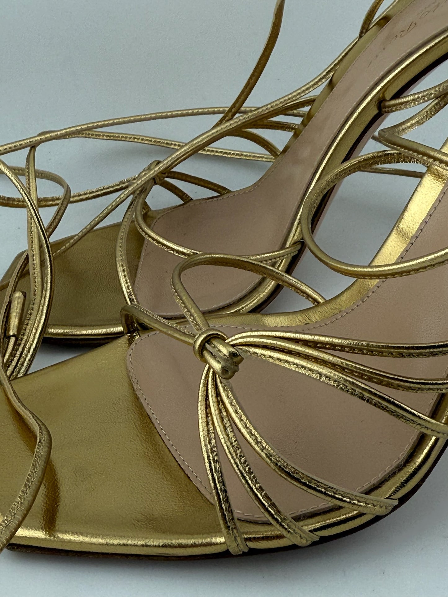 Gianvito Rossi Sylvie Nappa Strappy Sandals - Silver (Size 37)