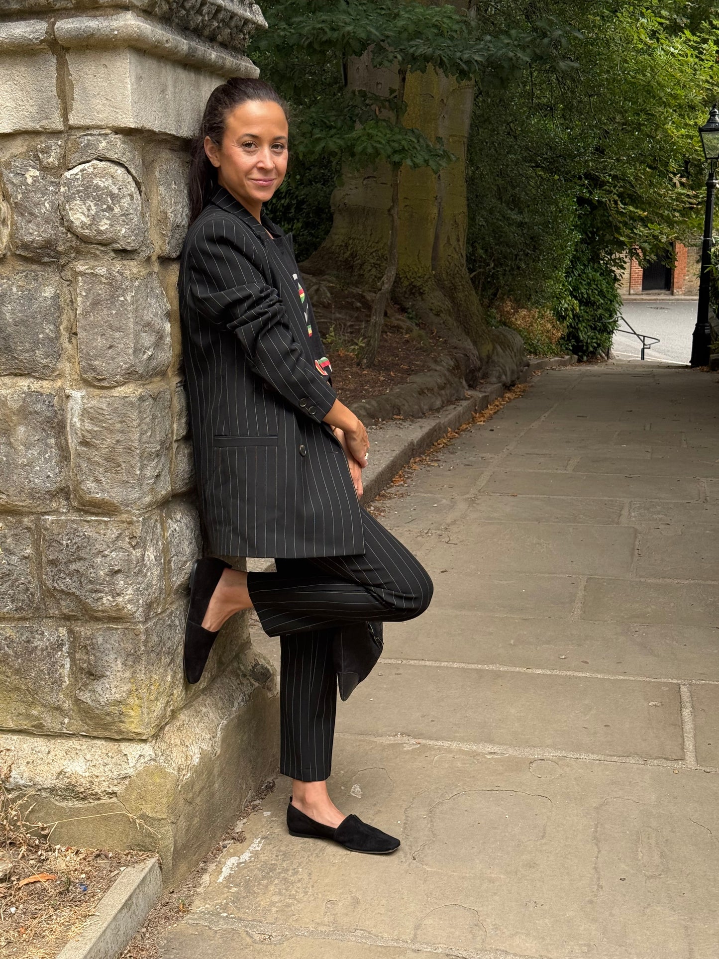 Ganni Double-Breasted Pinstripe Suit (38)