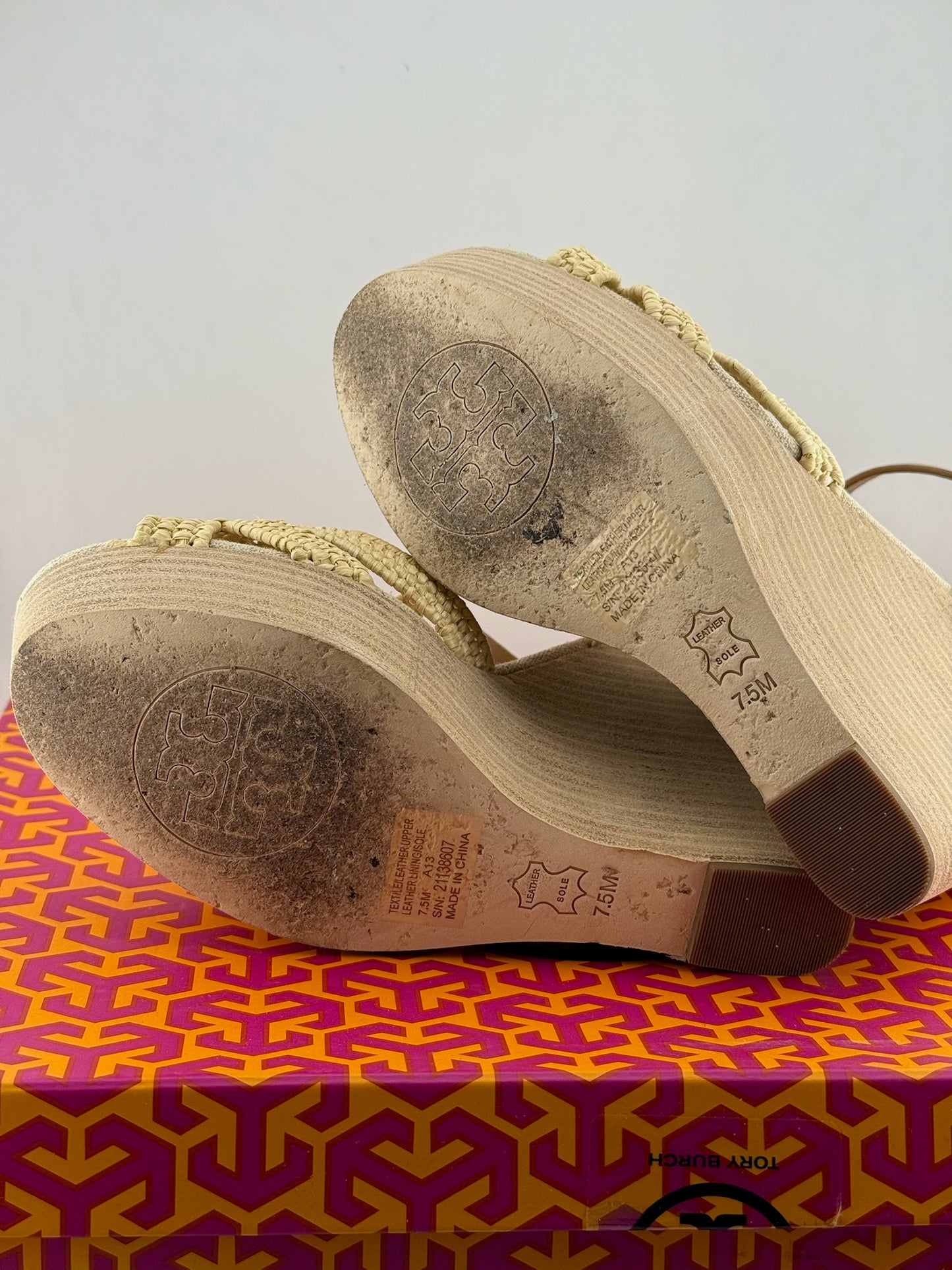 Tory Burch Natural Woven Wedges - Tan/Natural (EUR 37.5)
