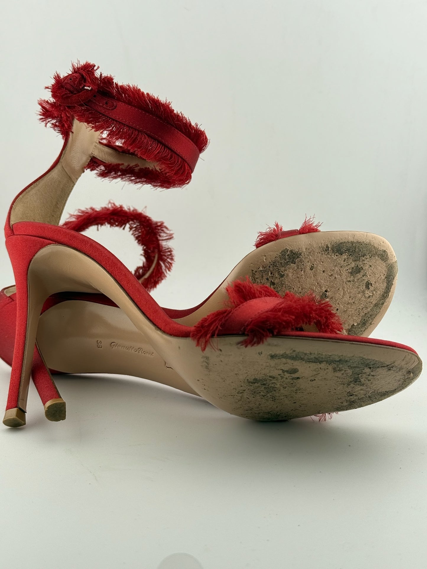 Gianvito Rossi Red Lola Sandals - Red (Size 38)