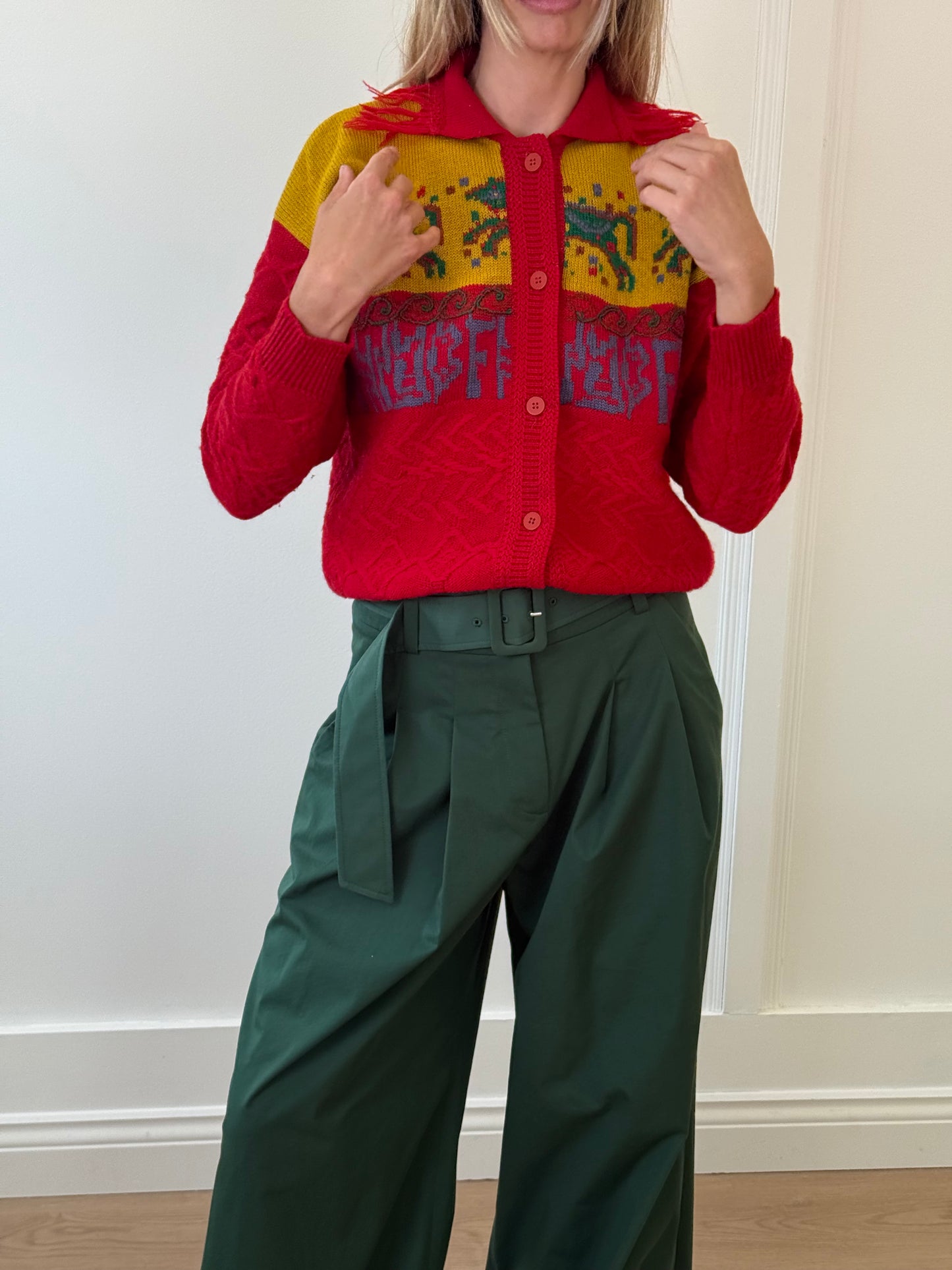 Veronica Beard Green Suit Trousers with Belt (6 UK S)