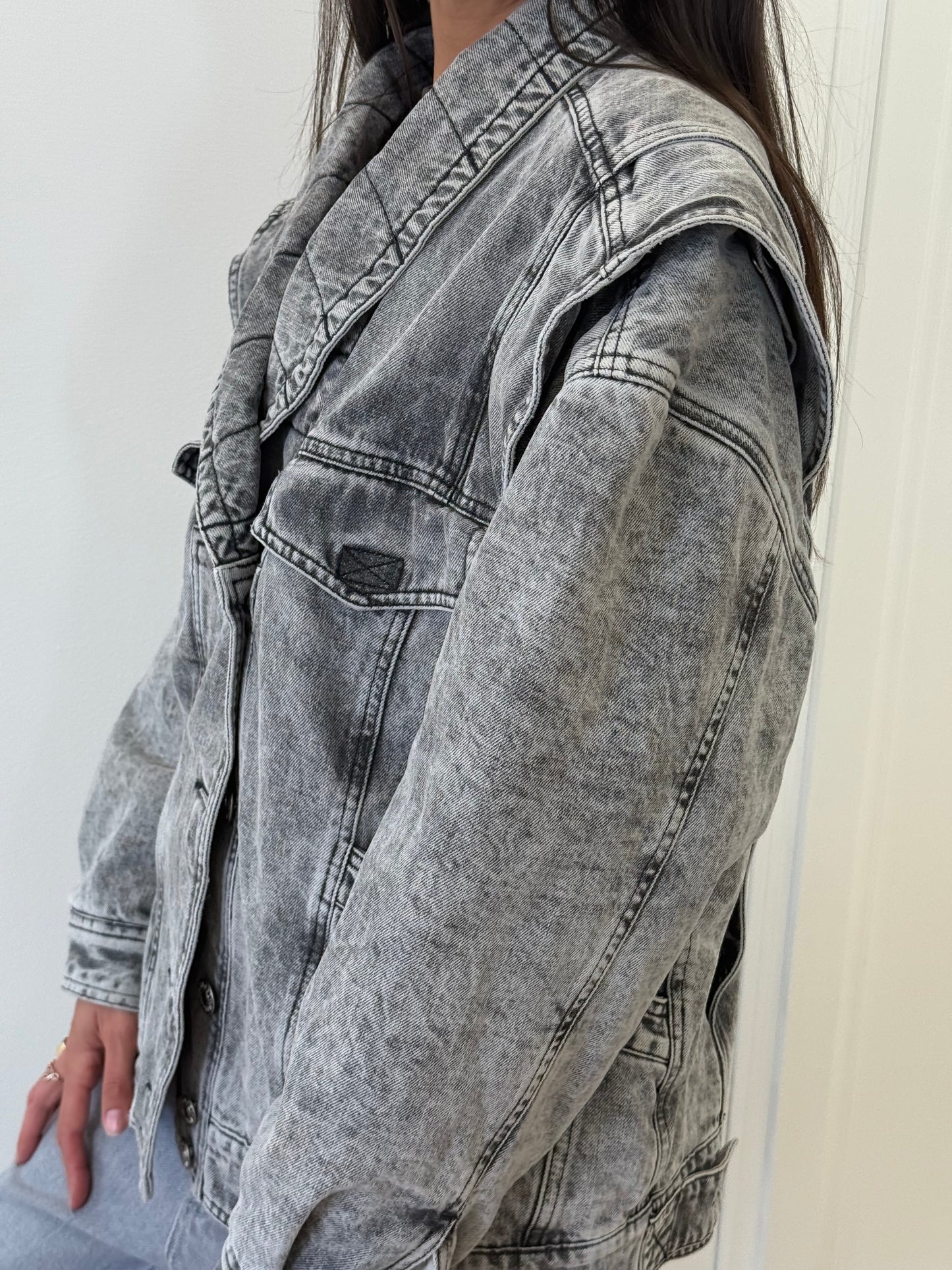 Isabel Marant Étoile Veronica Denim Jacket - Grey (Size 38)