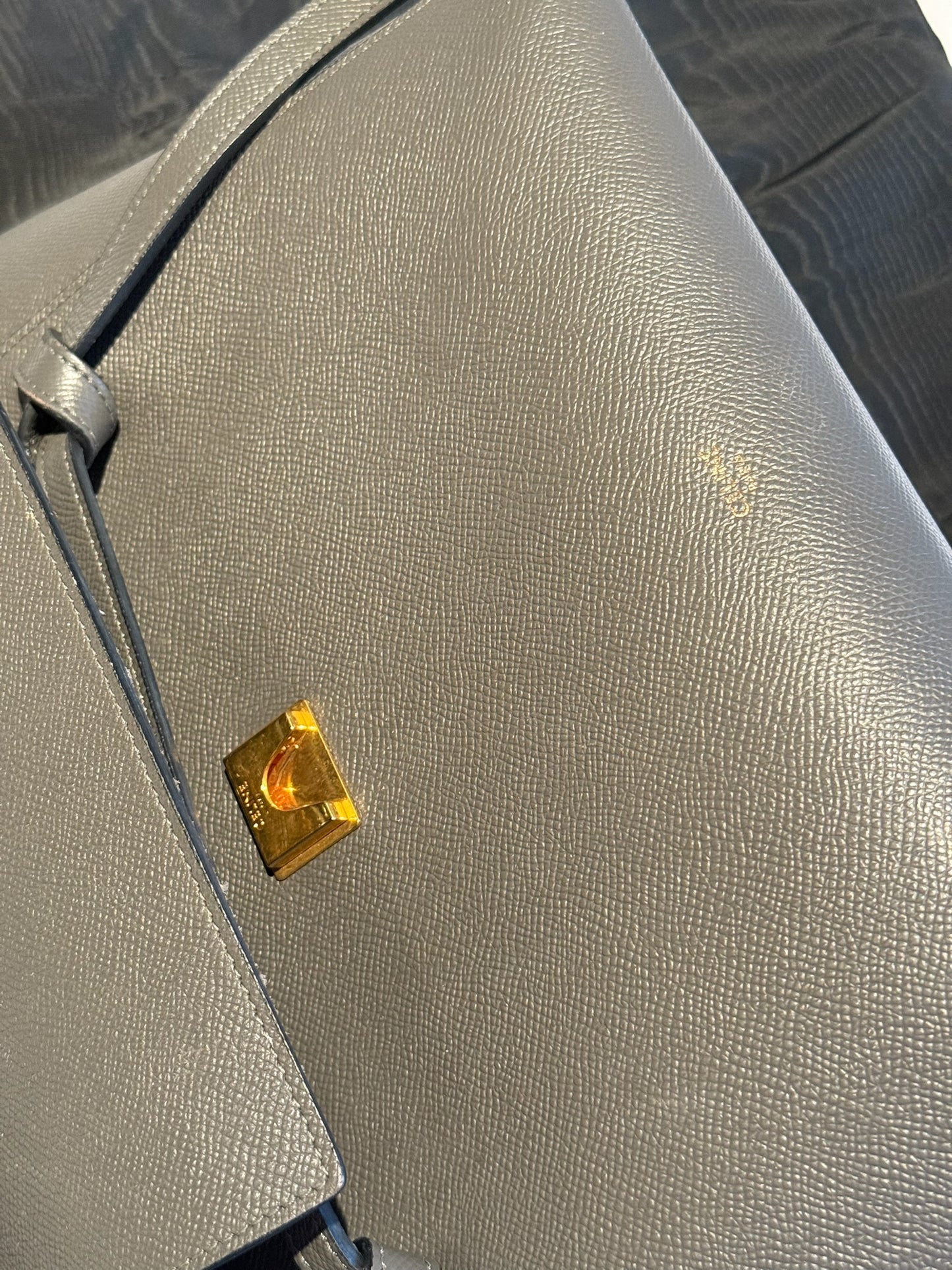 Celine Belt Leather Handbag & Matching Purse (Grey)