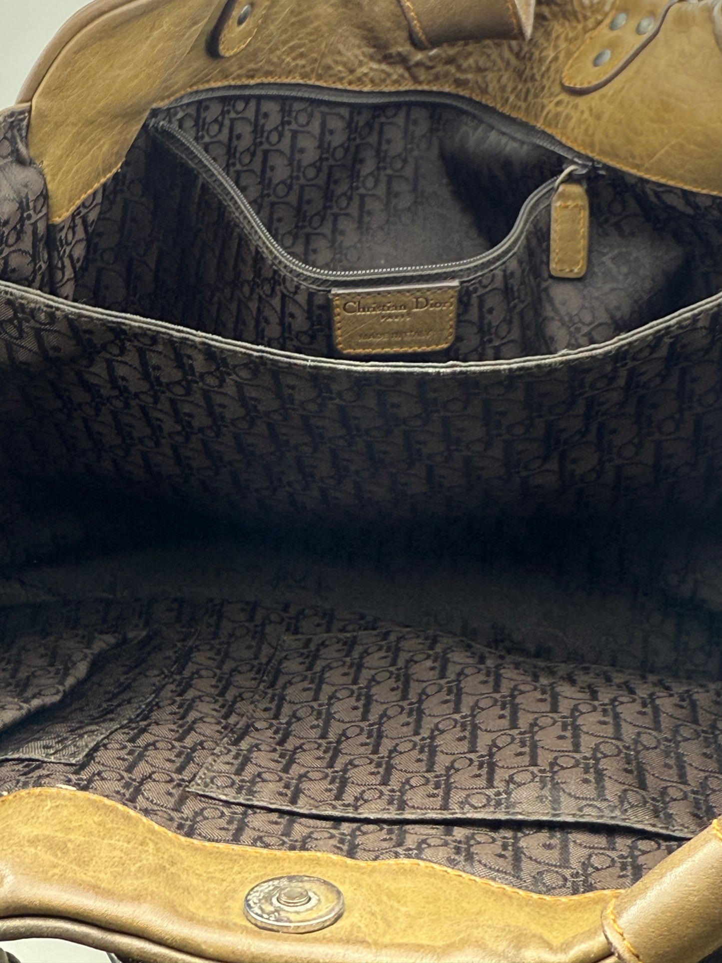 Dior Gaucho Leather Handbag with Coin & Key – Khaki